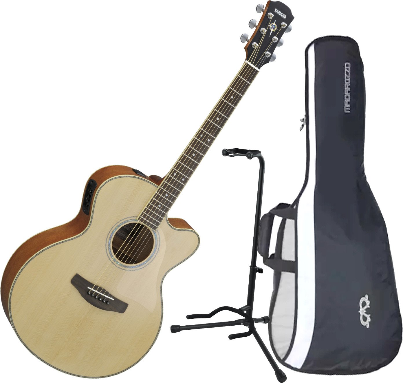 Yamaha Cpx500iii Acoustic Electric Guitar Natural W Gig Bag Stand 