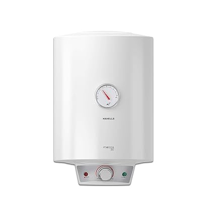 Havells Monza EC 15 L Storage Water Heater, Metallic Body, 2000 W, 4 Star, With Free Flexi Pipe, Warranty: 7 Yr on Inn. Container; 4 Yr on Heating Element; 2 Yr Compre., (White) Wall | 1 count