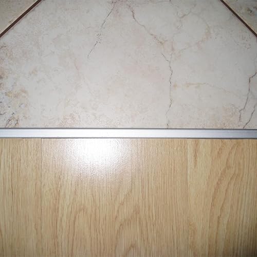 Miniatura 9 de Trimold 3 tiras de aluminio para moldura en T y transición de piso, tira divisora plana para umbral de puerta y unión de huecos de suelo de azulejos
