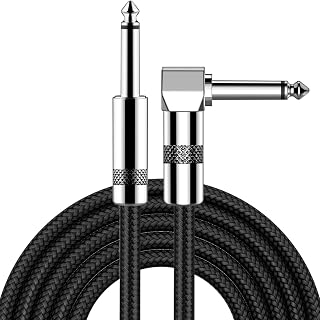 New Bee Guitar Cable 6ft Electric Instrument Cable Bass AMP Cord for Electric Guitar, Bass Guitar, Electric Mandolin, Pro Audio (Right Angle to Straight, Black) - Amazon product rated Grade A