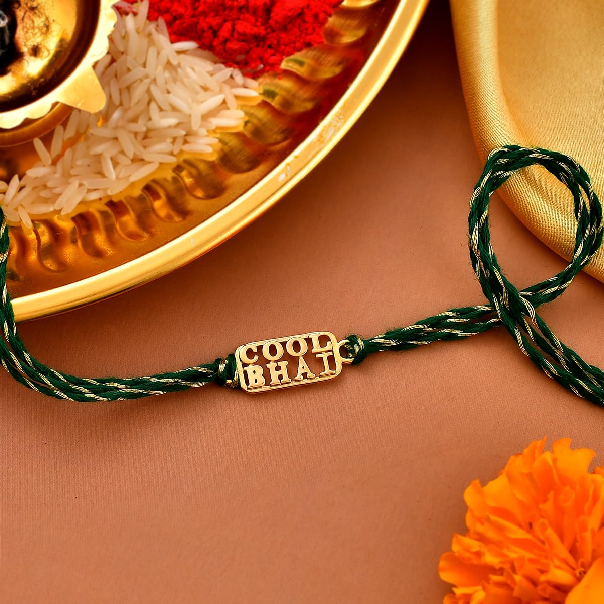 925 Silver Bhai Rakhi with Roli Chawal Pack