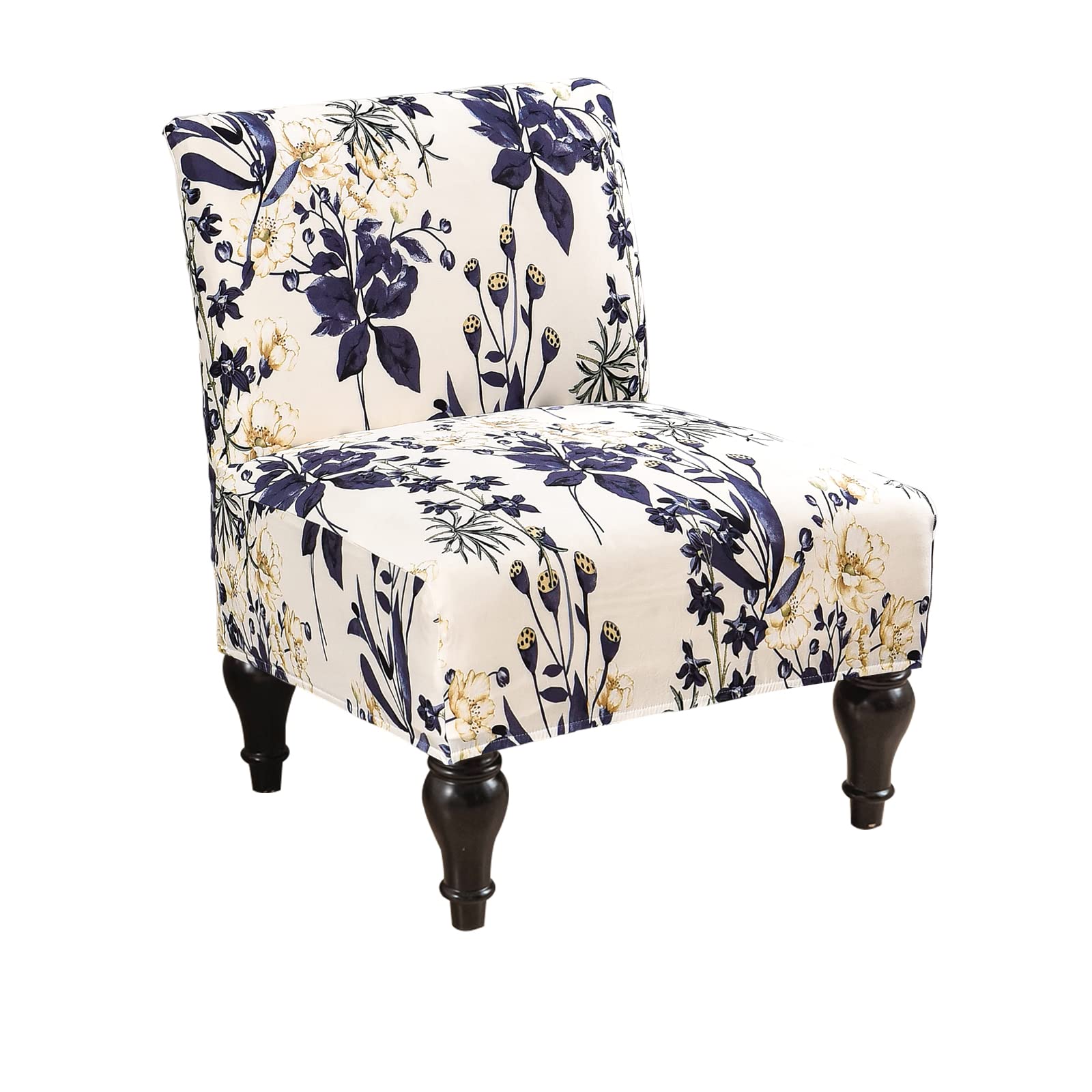 Eco-Ancheng Armless Chair Slipcover Removable Armless Accent Chairs Covers Washable Armless Slipper Chair Slipcover Printed Armless Chair Furniture Protector Covers for Living Dining Room Hotel