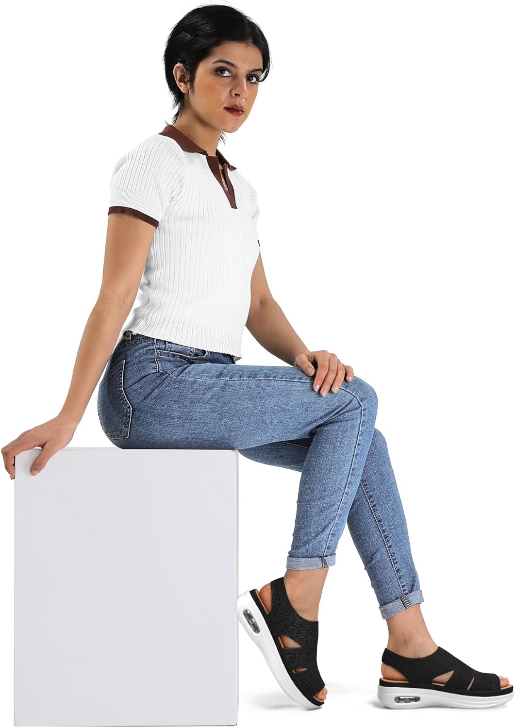 mysoft Womens Comfortable Walking Sandals Slip On Air Cushion Slingback Open Toe Platform Summer Shoes - Image 6