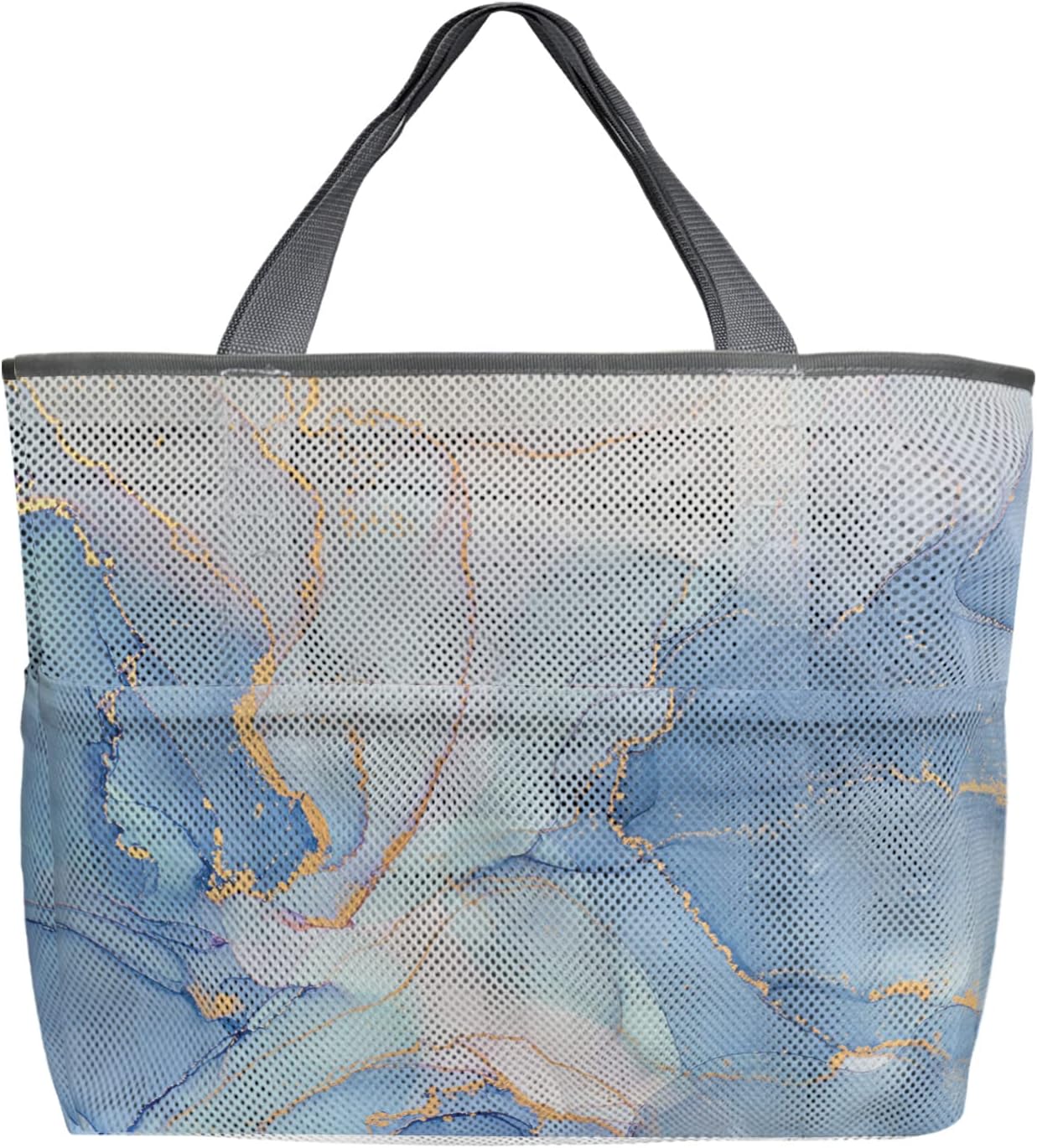 Mesh Beach Bag Large Tote Bags Marble Texture Abstract