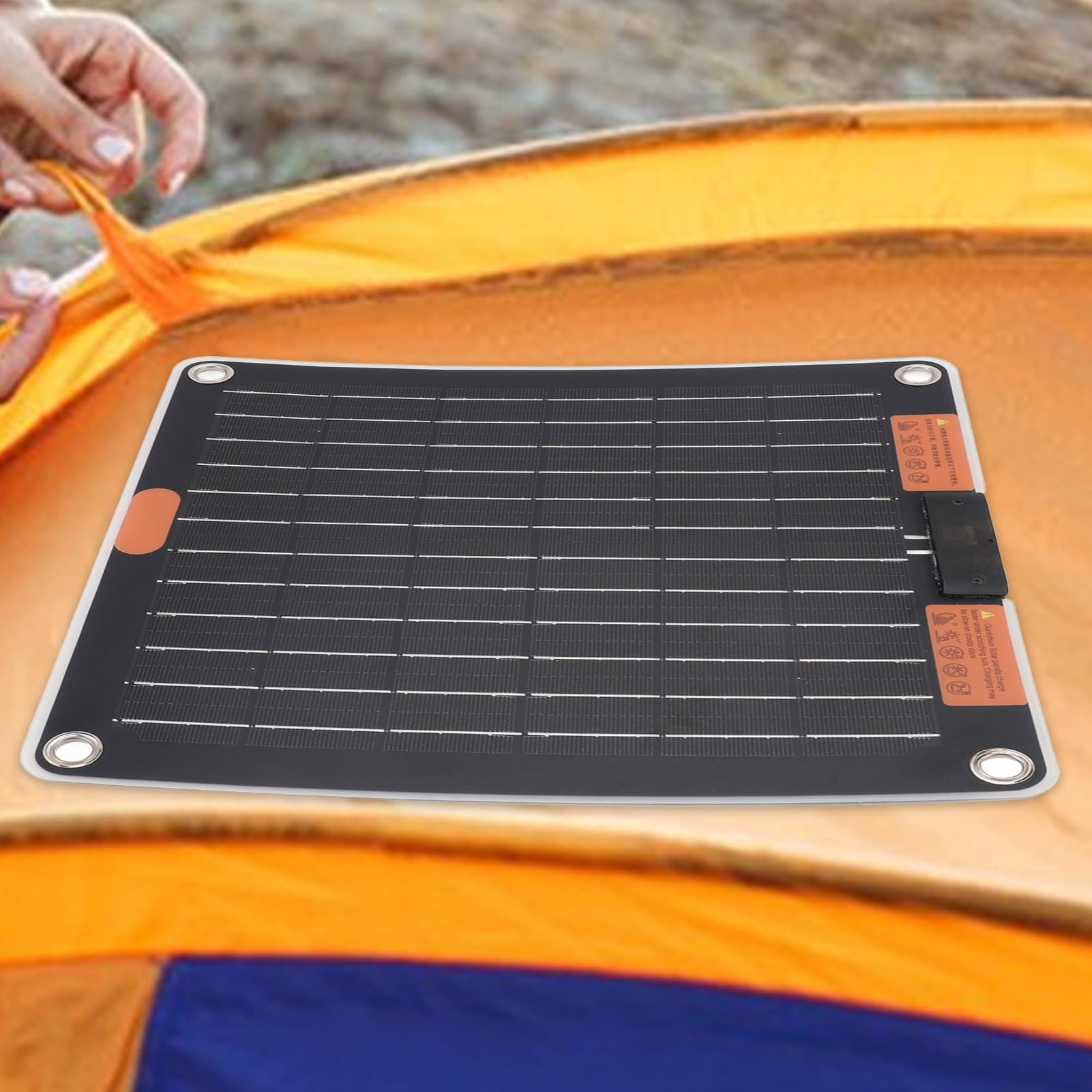 Solar Panel Battery Charger, 30w Fast Charging Power Bank, Portable Monocrystalline Pack, Usb Ports Backup Power for Camping, Hiking, Backpacking, 1.06x0.98x0.12 inches