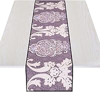 Vista 9 de rockcloud Cotton Table Runner Reactive Printing Table Cloth Decoration for Family Dinners Gatherings Everyday Use , White, 60" x 13