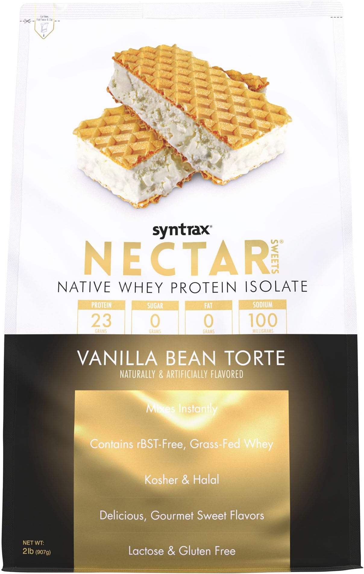 Nutrition Nectar Sweets, Whey Protein Isolate, Vanilla Bean Torte, 2 lbs, Real Vanilla Bean Specks