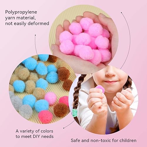 Miniatura 82 de MORFEN 150 pompones, pompones rojos de 1 pulgada para manualidades, bolas de pompón mullido, pequeños pompones para proyectos de manualidades, artes