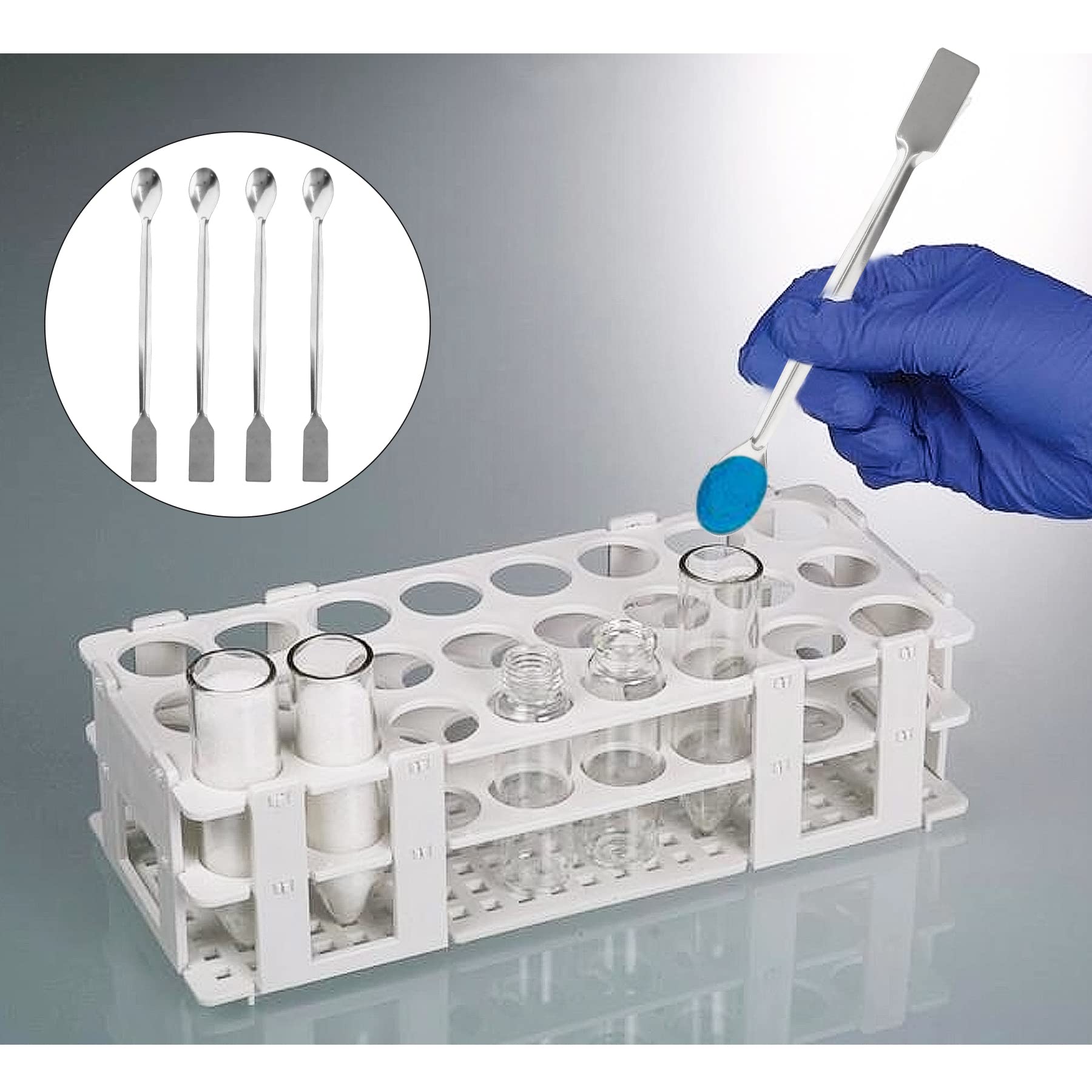 Produktbild von MenYiYDS 6-teiliges Laborlöffel-Set Aus Edelstahl – Für Pulver, Gele & Probenahme (Miniatur-Spachtel & Löffel)