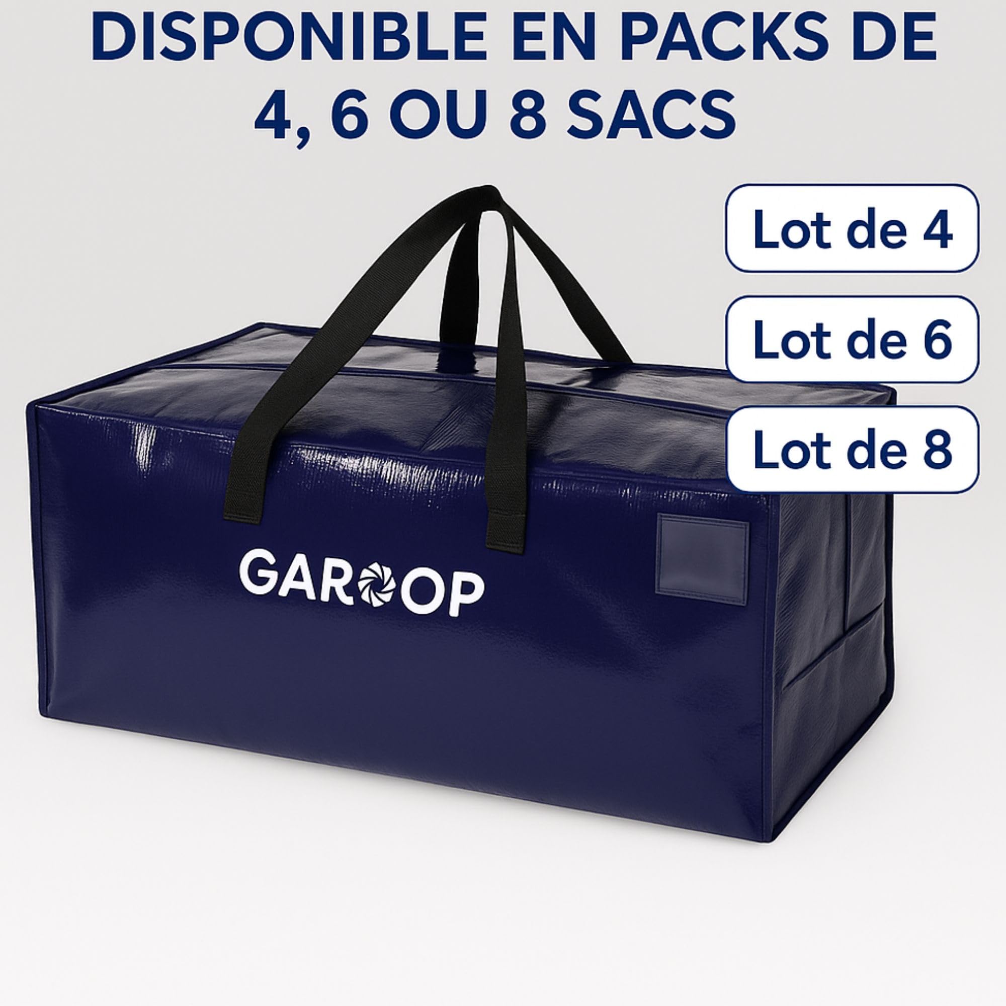 Lot de 6 Sacs de Déménagement XXL – Étanches et Résistants – Grande Capacité avec Poignées Renforcées – Sacs de Rangement pour Transport, Stockage et Voyage – 75 x 36 x 40 cm