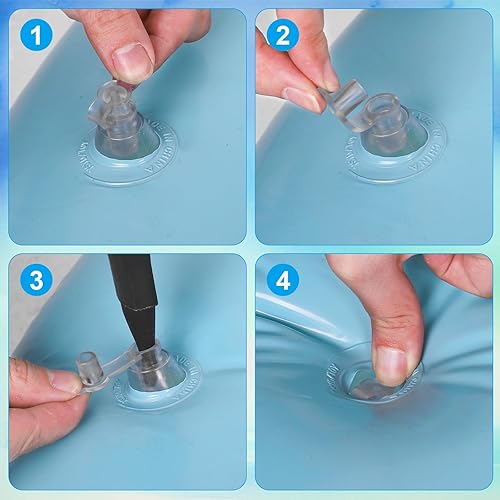 Miniatura 4 de Whaline 3 piezas de tubo de piscina con asas retro naranja verde azul rayas piscina anillos inflables flotador tumbonas tubo para verano piscina