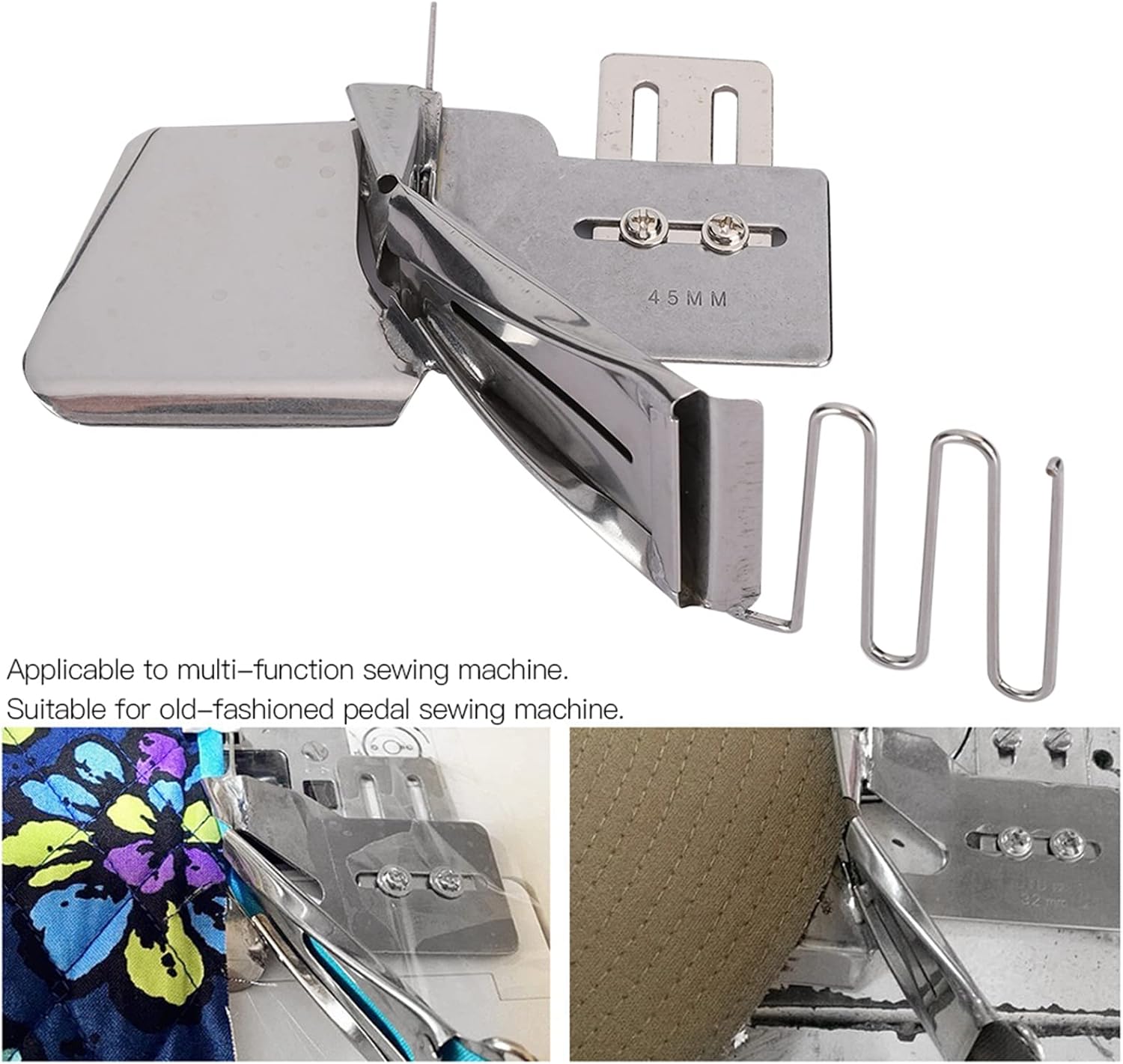 Adjustable Flat Seamer Double Folder Binding Attachment Tape, Sewing Machine Flat Seamer for Industrial Sewing Machine Accessories AttachmentsSewing Machine Parts &