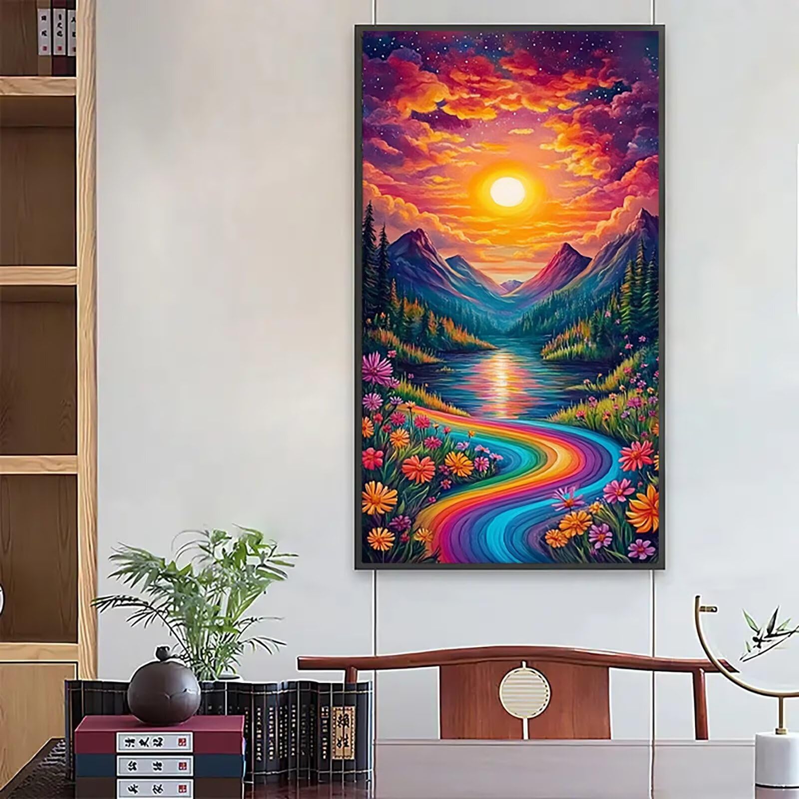 Duże zestawy do malowania diamentami dla dorosłych, 90 x 180 cm, 5D, krajobraz, diamentowy zestaw artystyczny, dla dzieci w wieku 10 lat, DIY, kryształowe kreacje, anime, sztuka cekinowa, do dekoracji