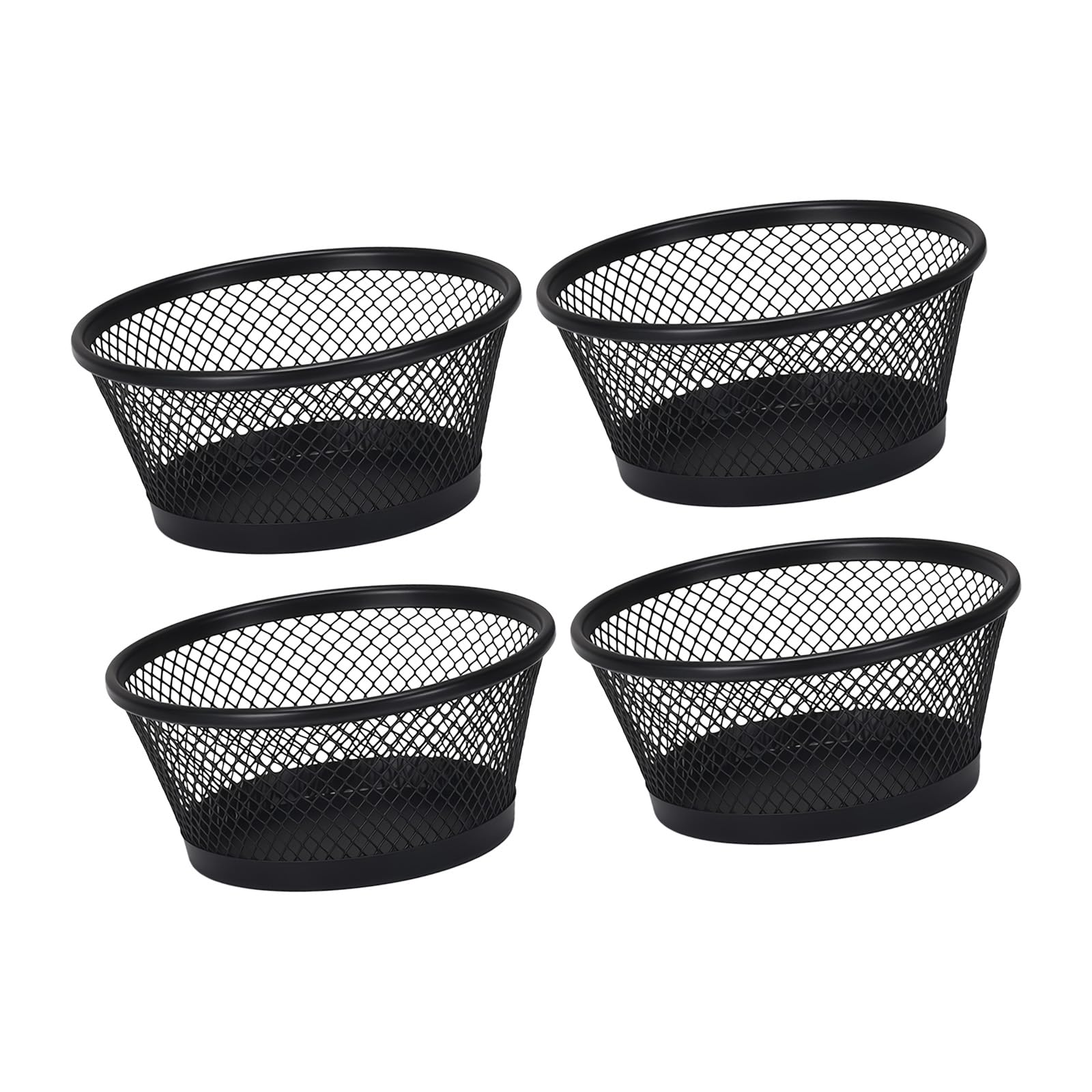 ordinarYone Elegant Metal Round Desk Organizers For Paper Clips Thumbtacks Small Offices Supplies With Open Top Design Nonslip Base