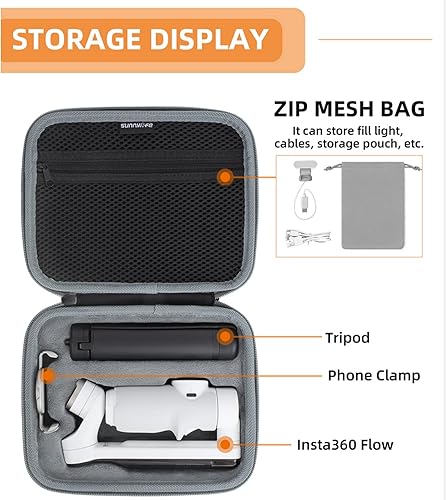 Miniatura 6 de Bolsa compatible con Insta360 Flow, funda de transporte compatible con Insta360 Flow