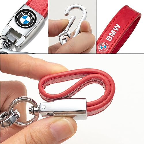 Miniatura 3 de NUDAM Llavero de cuero genuino para automóvil compatible con BMW X1 X3 X5 X6 Z4 X6 X7 M Series 1 3 5 6 Series Llavero para hombres y mujeres,