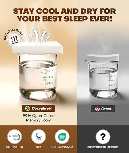 Miniatura 5 de Cozyplayer Almohada cervical para el cuello verdaderamente refrescante para aliviar el dolor, almohada ergonómica para dormir de lado para soporte