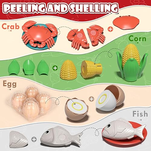 Miniatura 5 de Lehoo Castle Juego de accesorios de cocina, juegos de ollas y sartenes para la cocina de los niños, juegos de comida para niños, juego de cocina