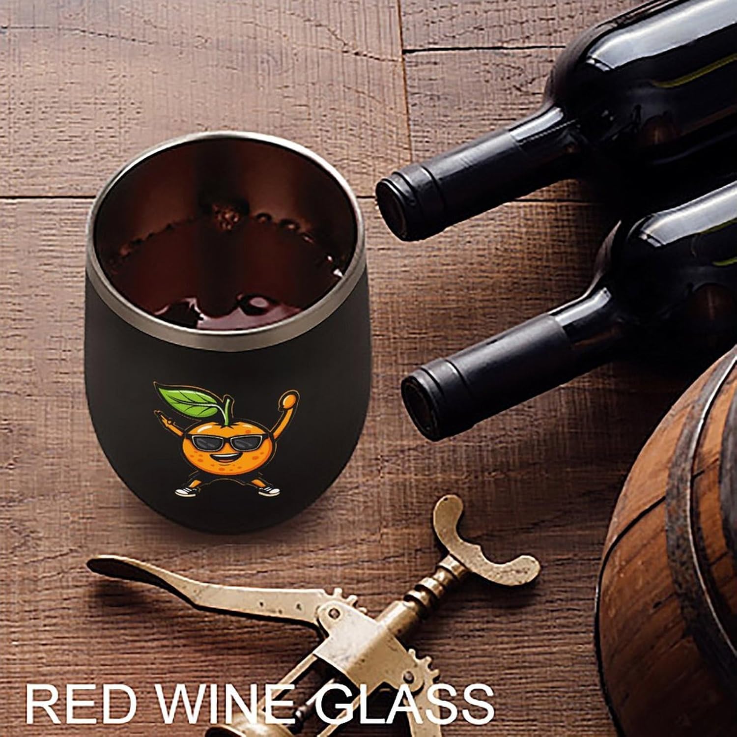 Doing Sports Orange Cute Stainless Steel Tumbler Lightweight Wine Tumbler 12 Oz Insulated Travel Cup with Lid for Home Office