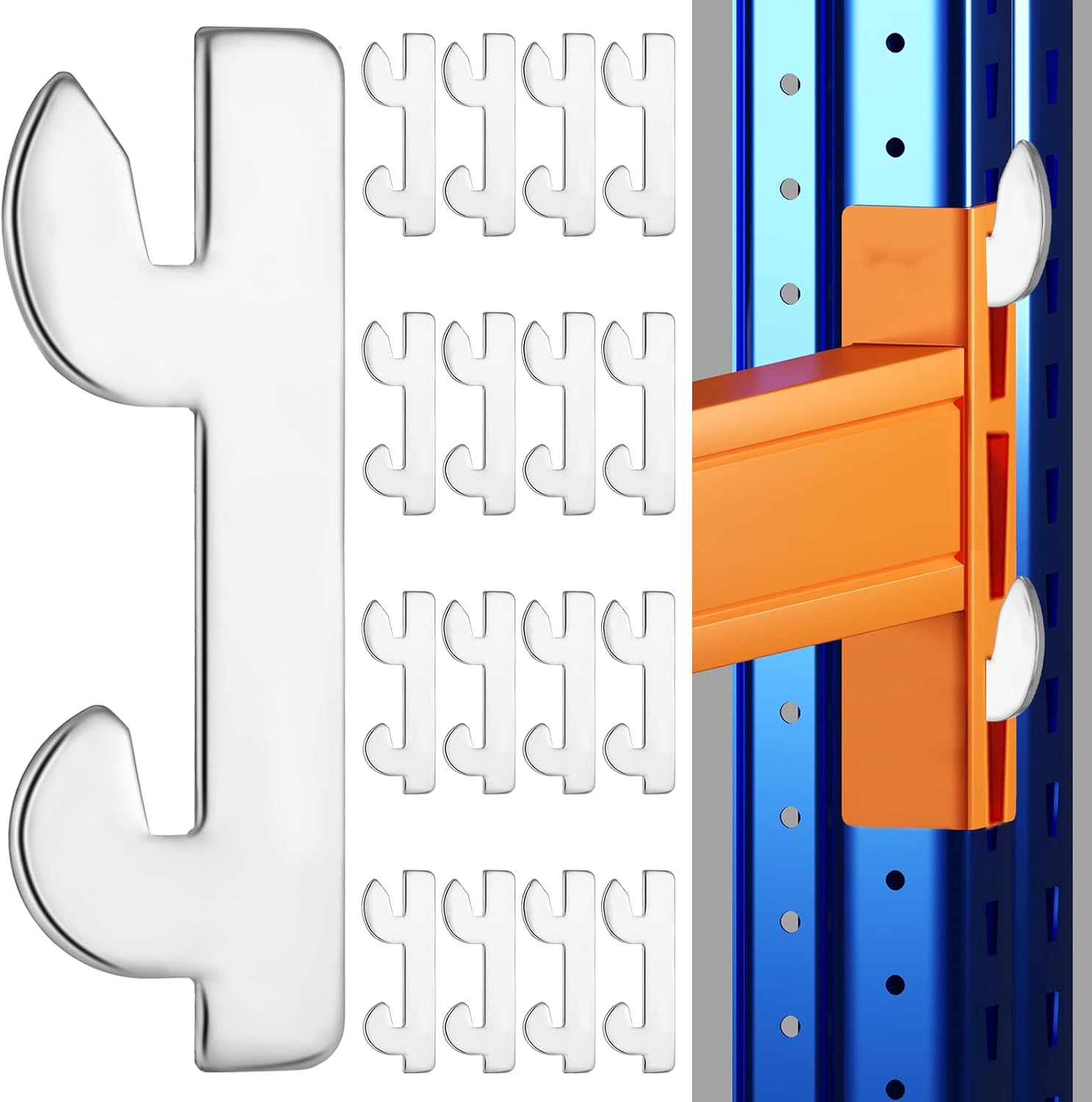 18 Pack Pallet Rack Clips Heavy Duty Safety Clips for Secure Shelving Support, Ideal for Warehouse Storage Racks, Industrial Organization and Garage Shelving Easy Installation