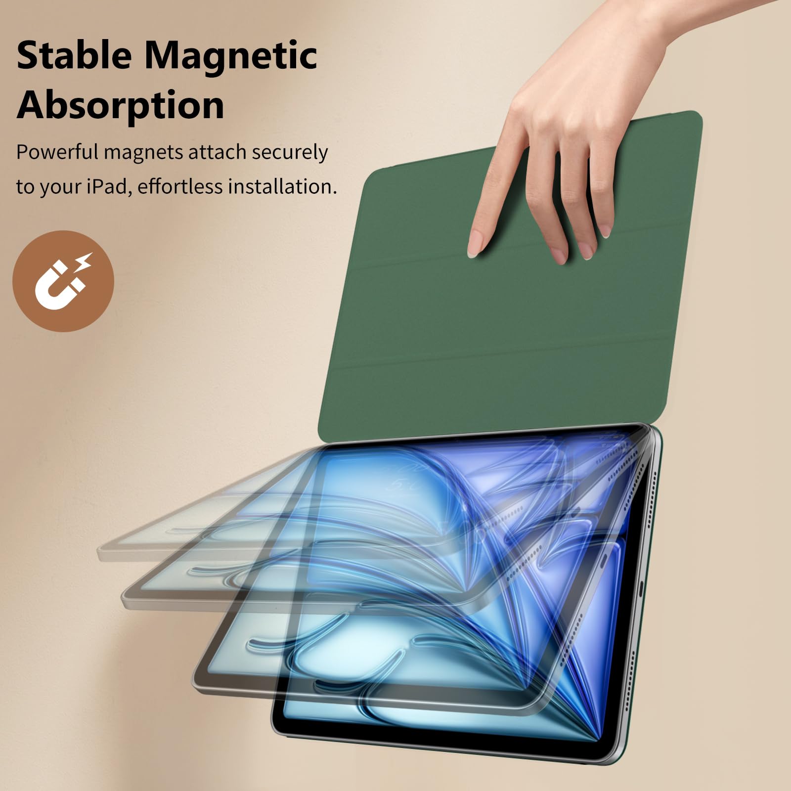 Coque IPad Air 11 Pouces 2024/2025 | TPU Translucide Lavande | Support Trifold | Veille Automatique