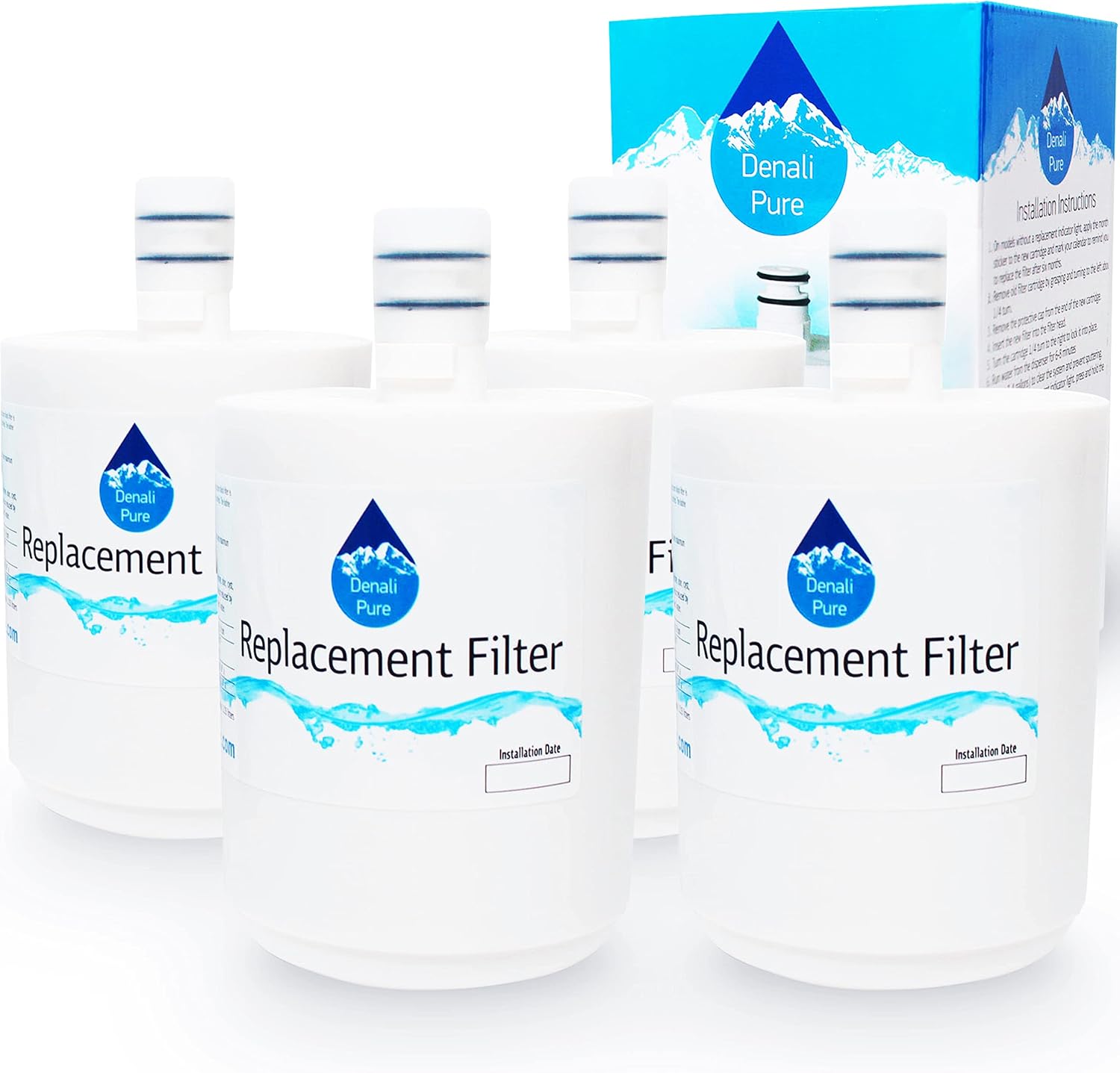 4-Pack Replacement for LG LSC27914ST/00 Refrigerator Water Filter - Compatible LG 5231JA2002A, LT500P Fridge Water Filter Cartridge