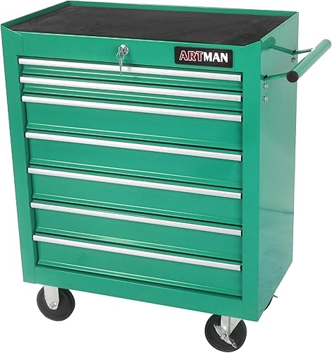 Miniatura 4 de Armario de herramientas con ruedas con 7 cajones, armario de almacenamiento de herramientas y organizador de caja de herramientas para garaje,