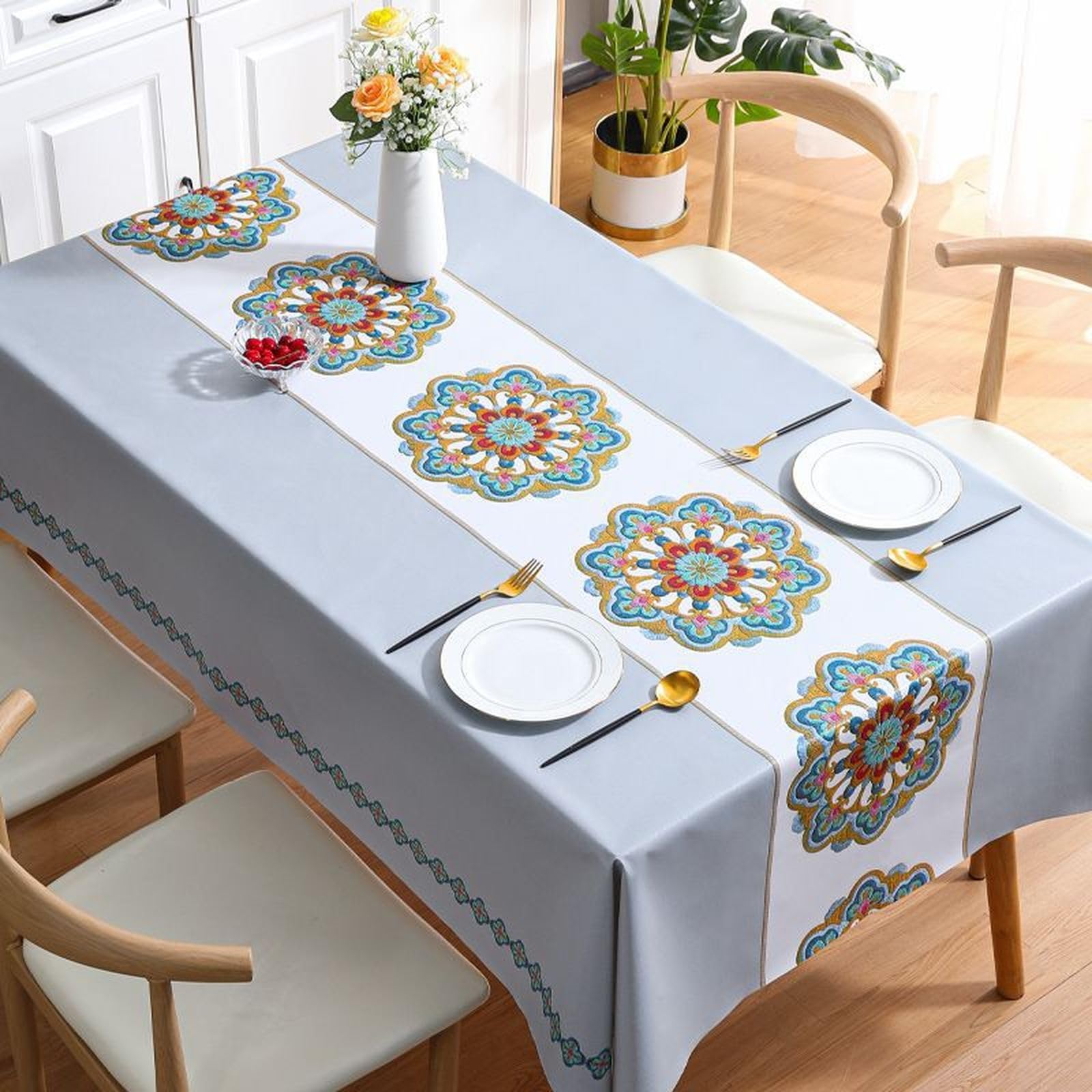 Nappe en PVC idéale pour vos pique-niques et dîners d'été en plein air gris
