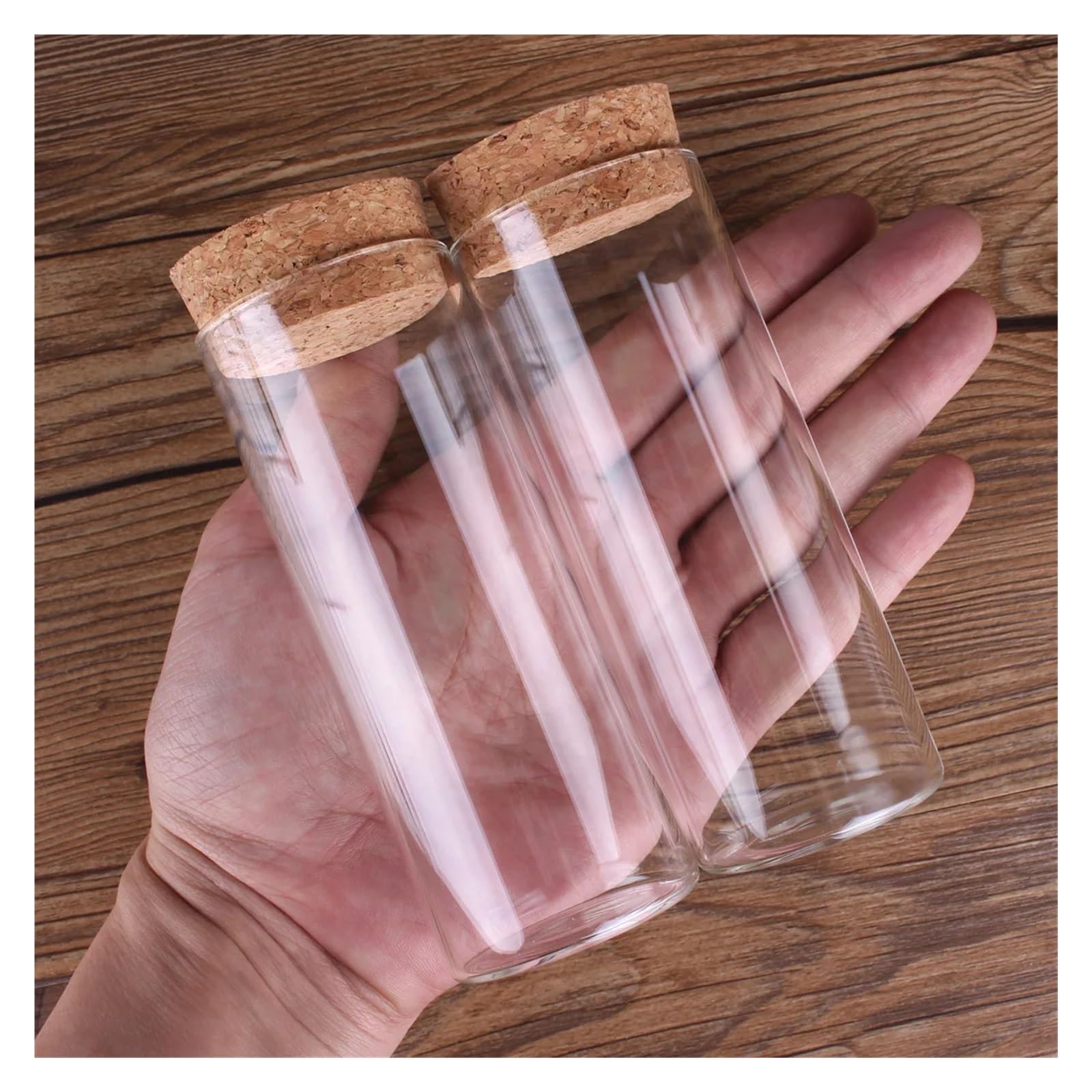 MENGKE Lote de 12 tubos de ensayo de vidrio de 50 ml y 120 ml con tapón de corcho, frascos, viales y recipientes for sal for recuerdos de boda y manualidades.(50ml)