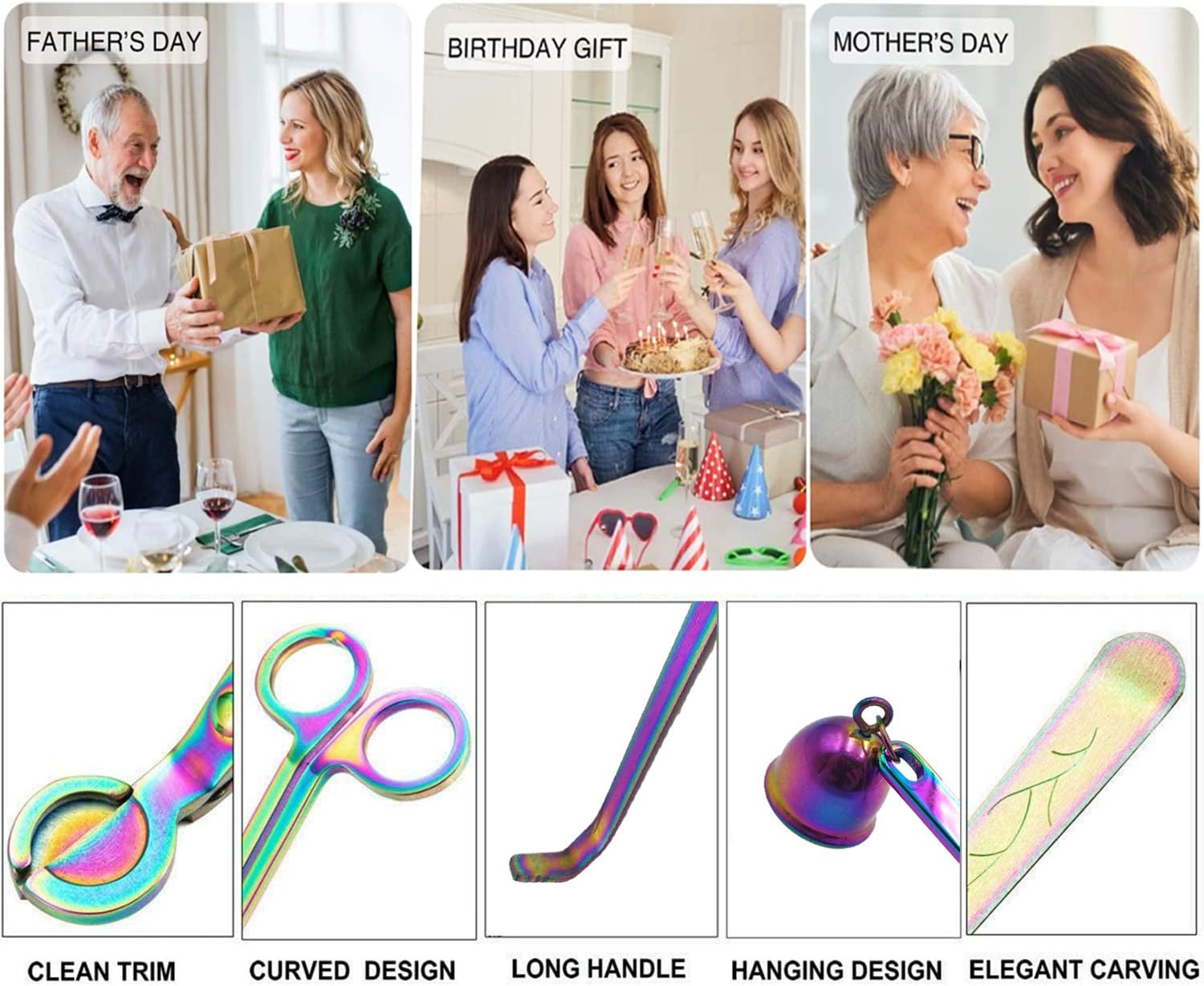 RALDE Candle Accessory Set, Candle Wick Trimmer, Candle Wick Cutter, Candle Snuffer, Candle Wick Dipper Titanium Color Package Best Gift Choice for Scented Candles Lovers : Home & Kitchen