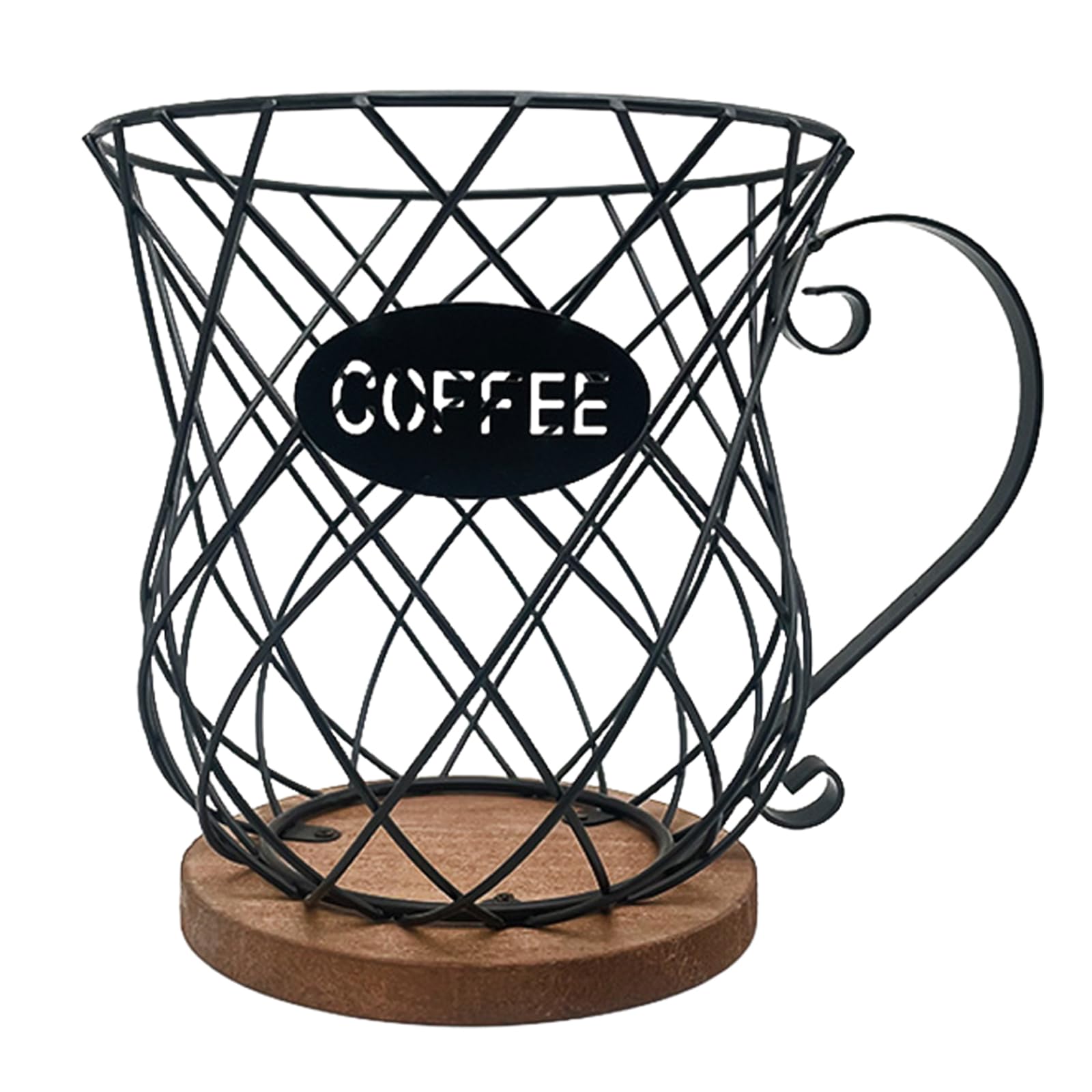 Msioytog Coffee Pods Storage Basket Vintage Multiple Coffee Pods Holder Countertop Kitchen Storage Organizer for Home Dispenser