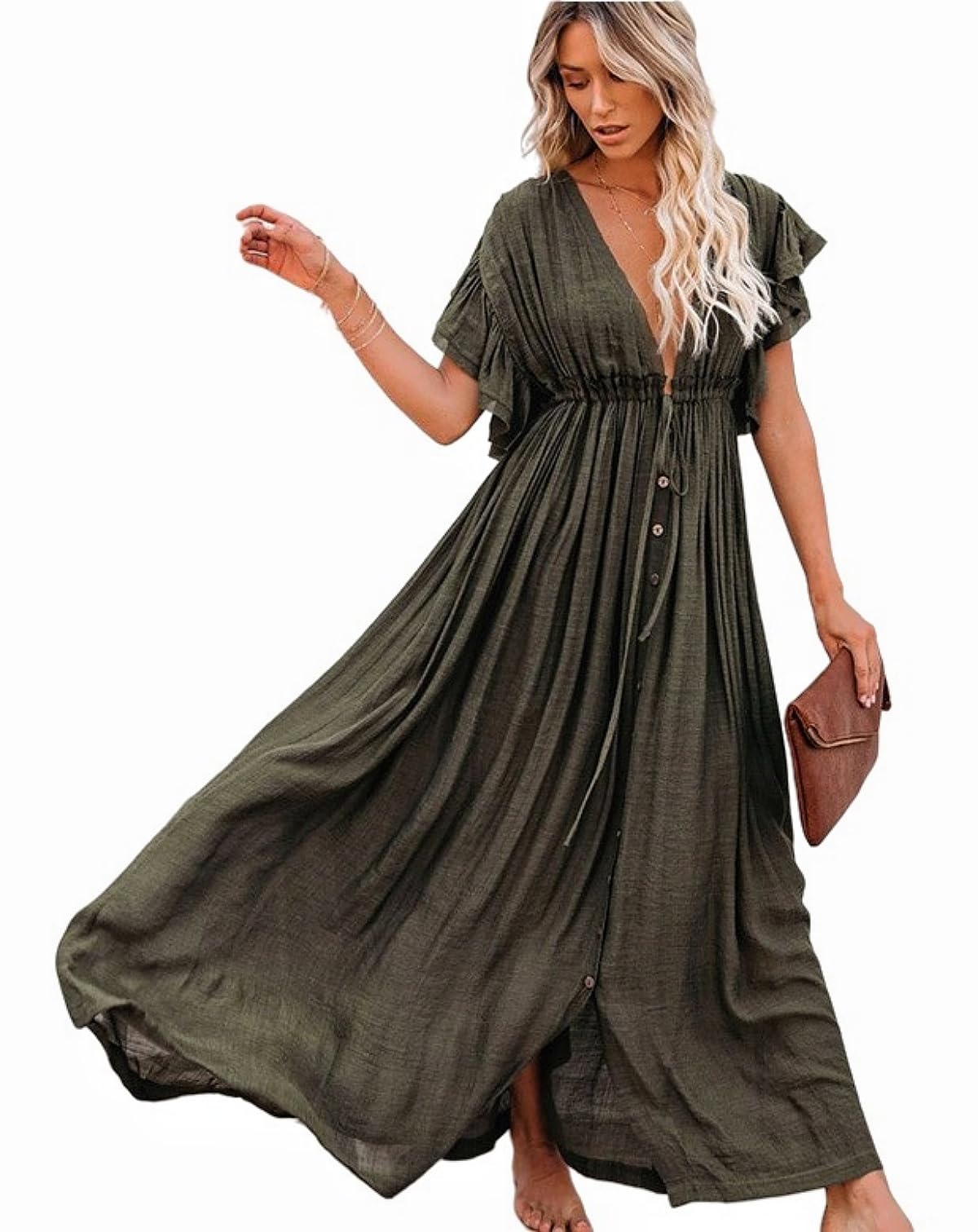 Laura in 2024 Nuevo Pareo Bata para Mujer Verano Playa Flojo Caftán Boho Vestido para Bikini de Playa Bata de Talla Única para Vacaciones