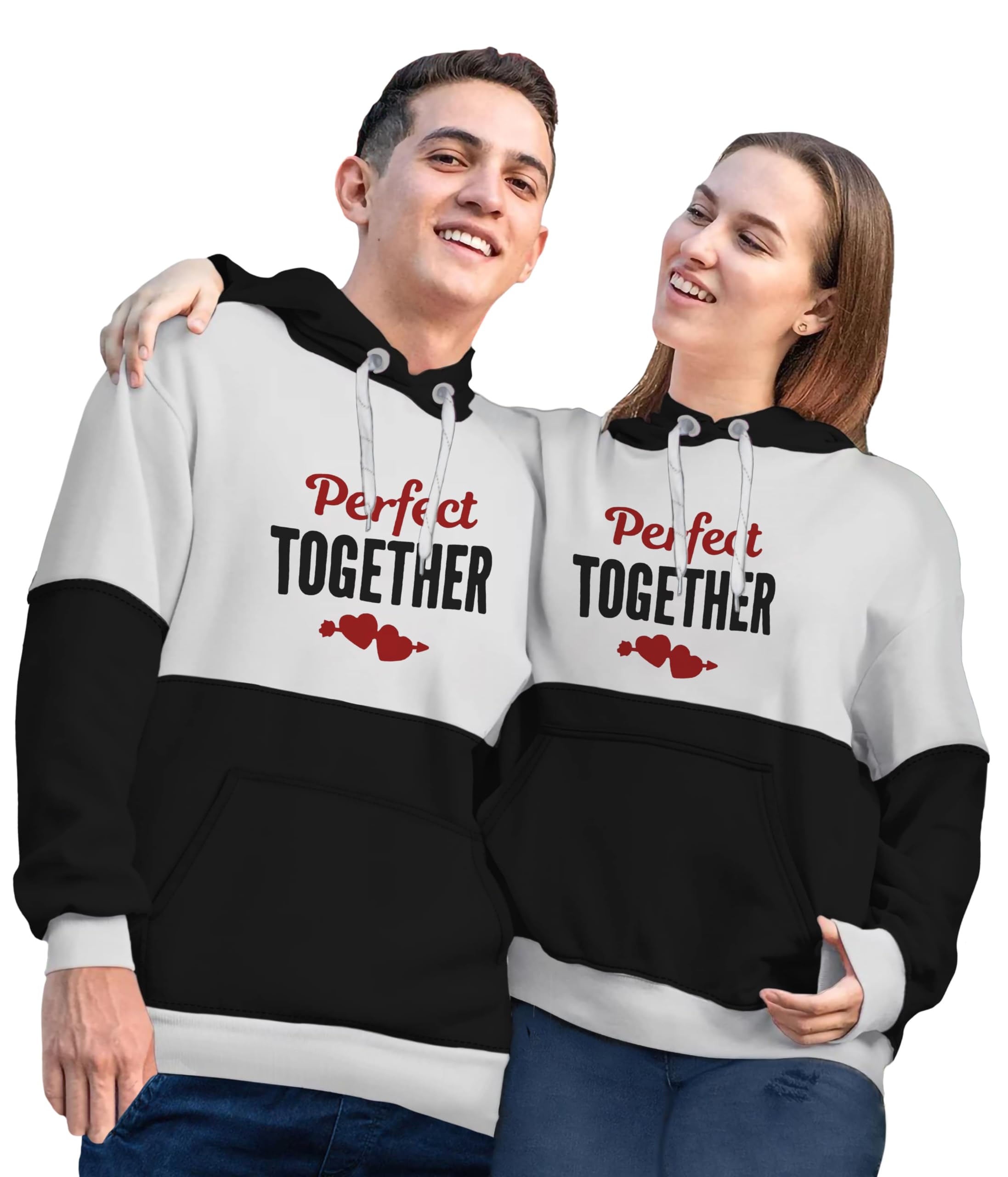 Couple Hoodies HT1 Cotton Warm Pullover Sweatshirts Gift for Lovers- Pack of 2-image-3