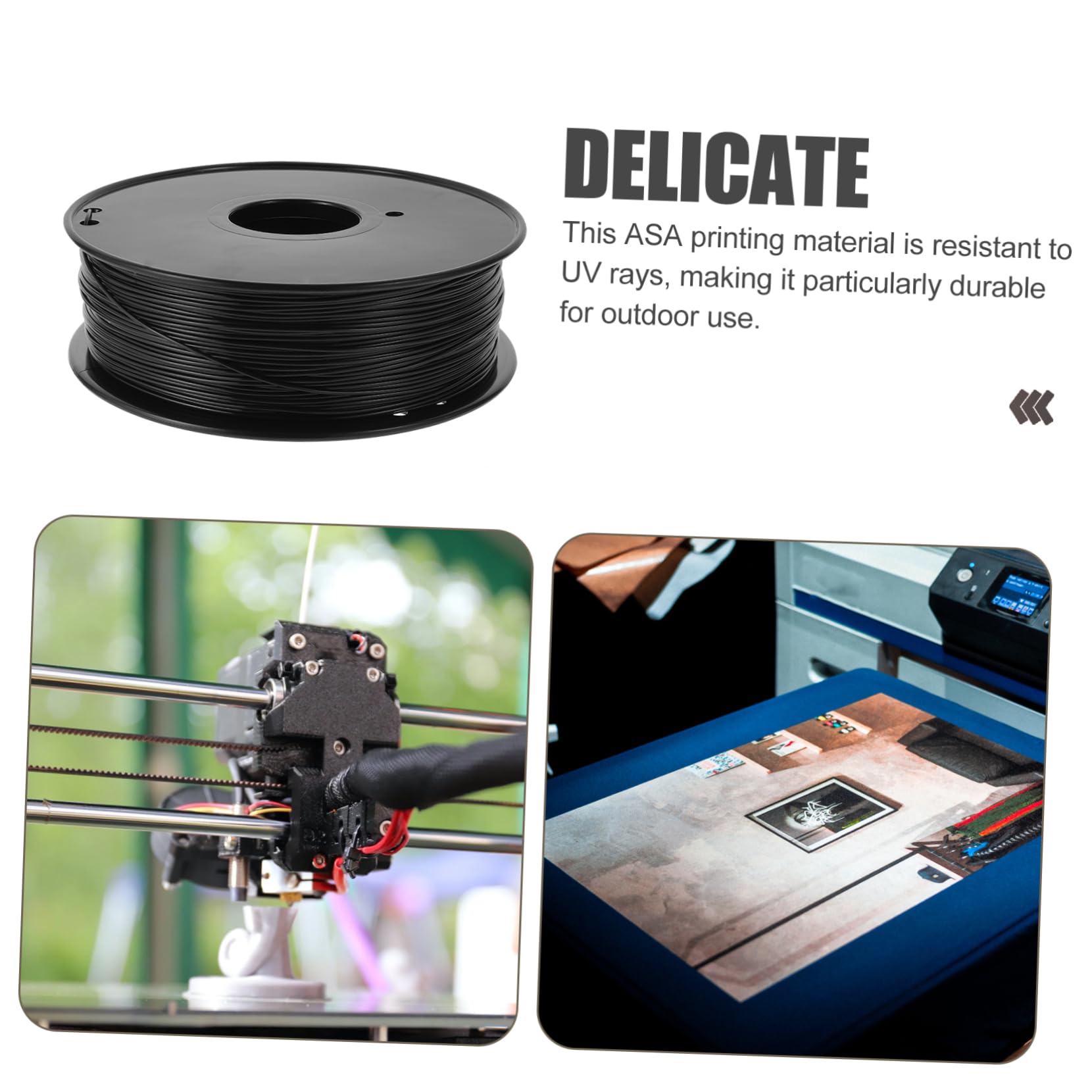 Asa Filament 1, 75mm Schwarz für 3d-drucker, UV Beständig