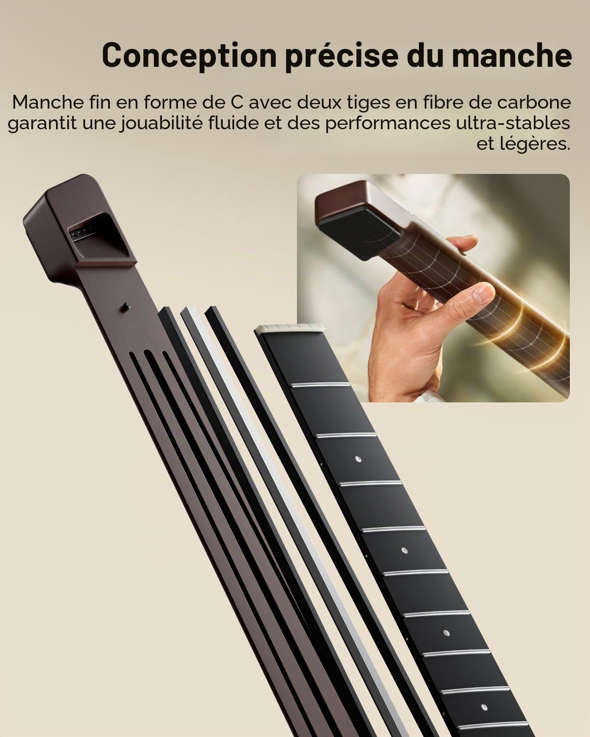 Donner HUSH-C Guitare de Voyage à Cordes en Nylon, Guitare Électro-Acoustique, Ultra-Légère pour Pratique Silencieuse avec Prise Casque, Accordeur Intégré et Housse, Sunburst