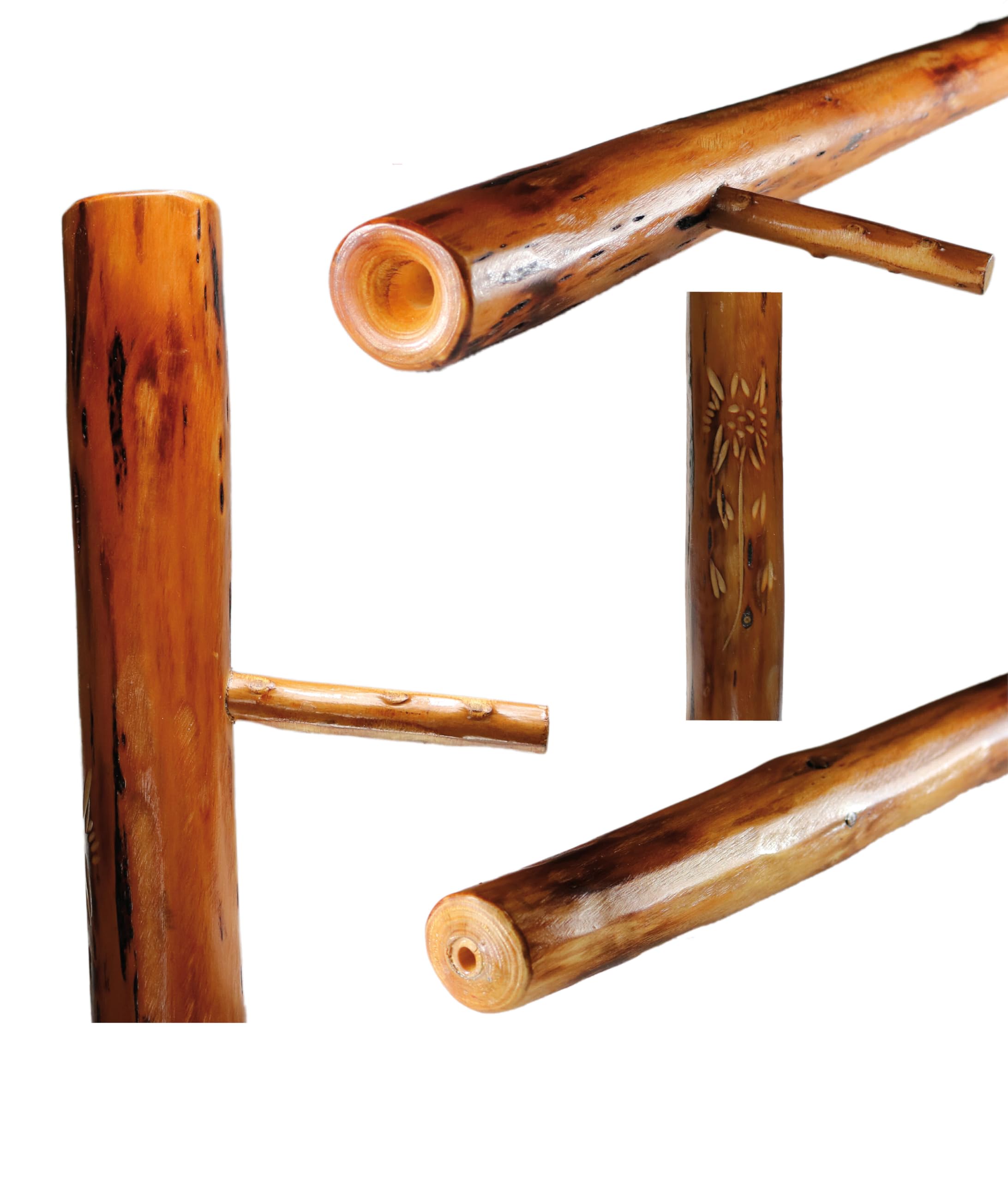 C.A.O. - Bouffadou en Bois - Longueur ± 80 cm - Diamètre ø ±4 cm (Bouche) / ø ±5 cm (Base)