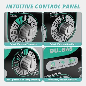 QUOBAS Mechanical Dial Hose Timer, Waterproof Sprinkler Timer