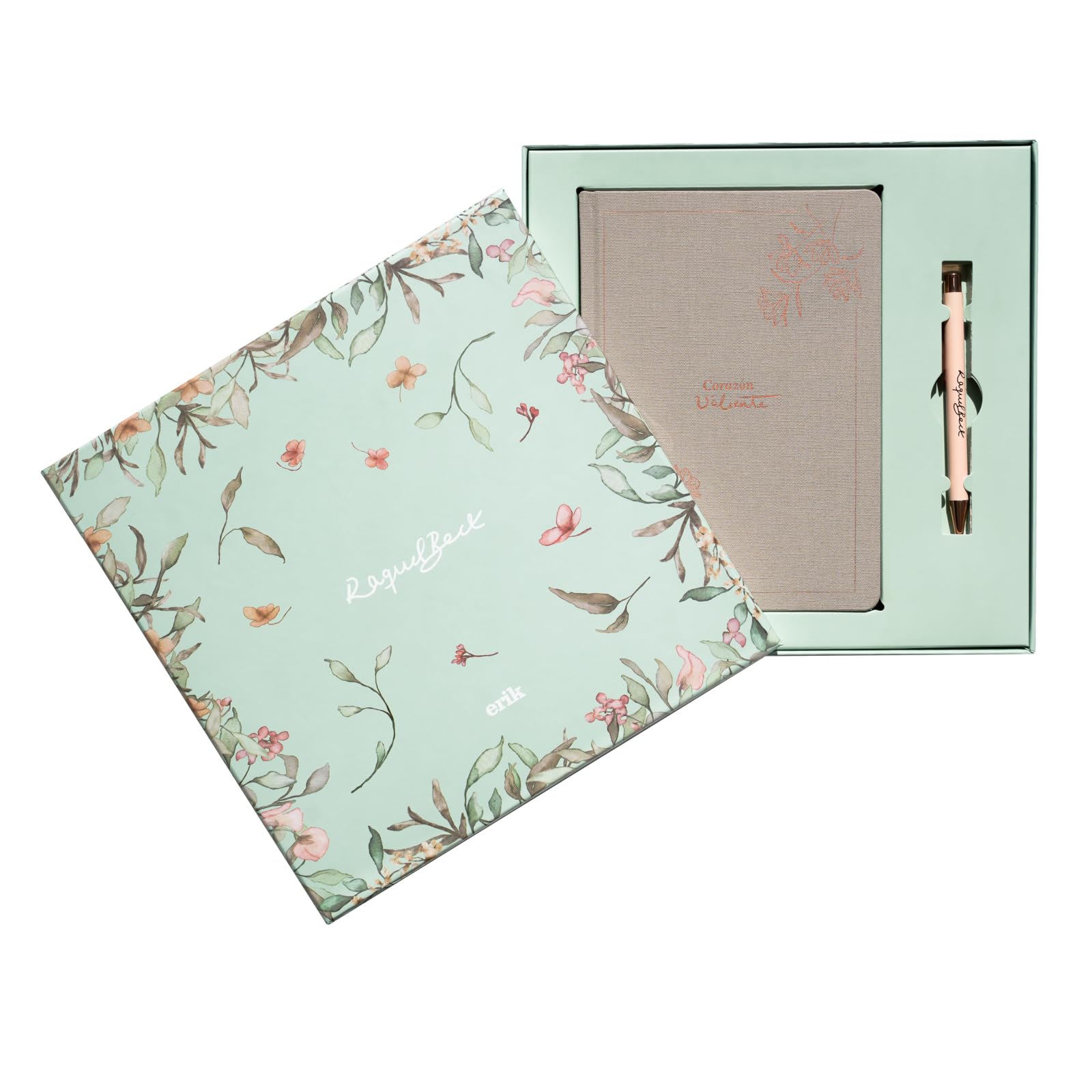 Grupo Erik Set Cuaderno de notas Raquel Beck con Bolígrafo - Regalos originales para mujer, En Caja Regalo: Cuaderno A5 punteado + Boligrafo bonito | Regalo Comunion: Papeleria Bonita