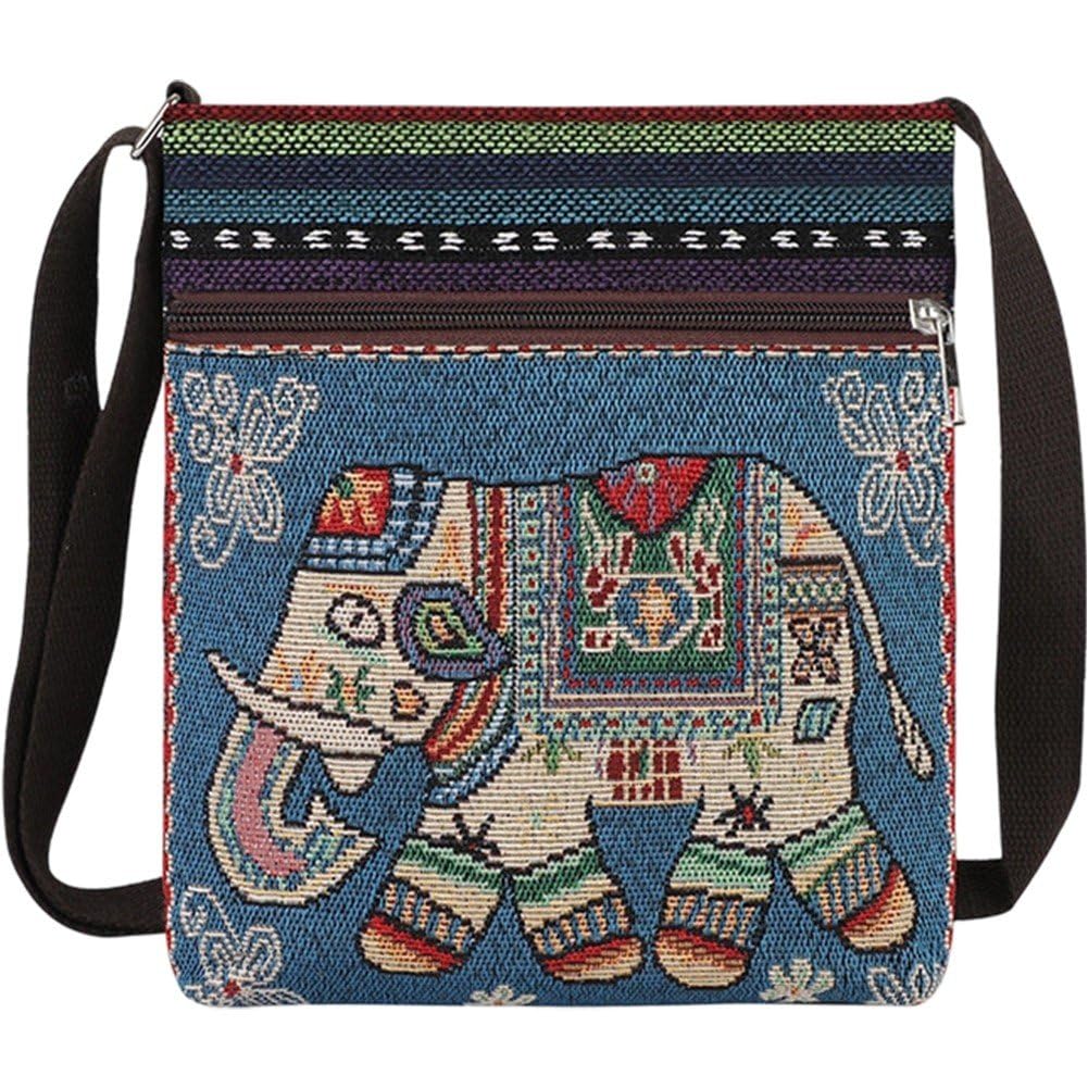 Danlai Ethnic Embroidered Hobo Bag, Vintage Shoulder Purse for Women Daily Travel Shopping and Casual Outfit Match