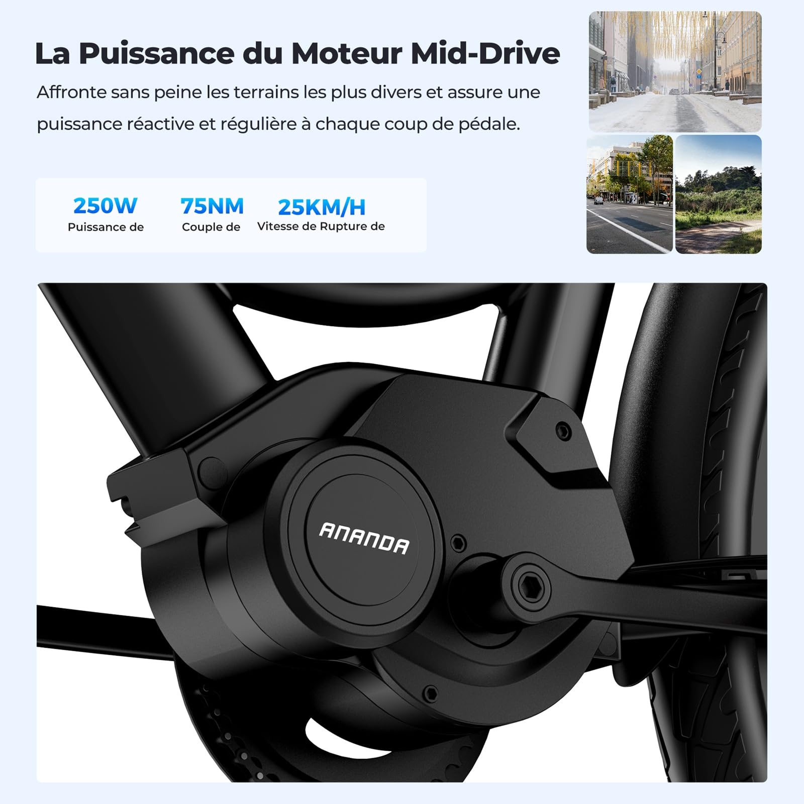 Urbano 2 Vélos électriques, Vélo à Assistance électrique 26 Pouces à Moteur Central 36V 13AH 250W, VTC Electrique Homme Femme, Autonomie 100km