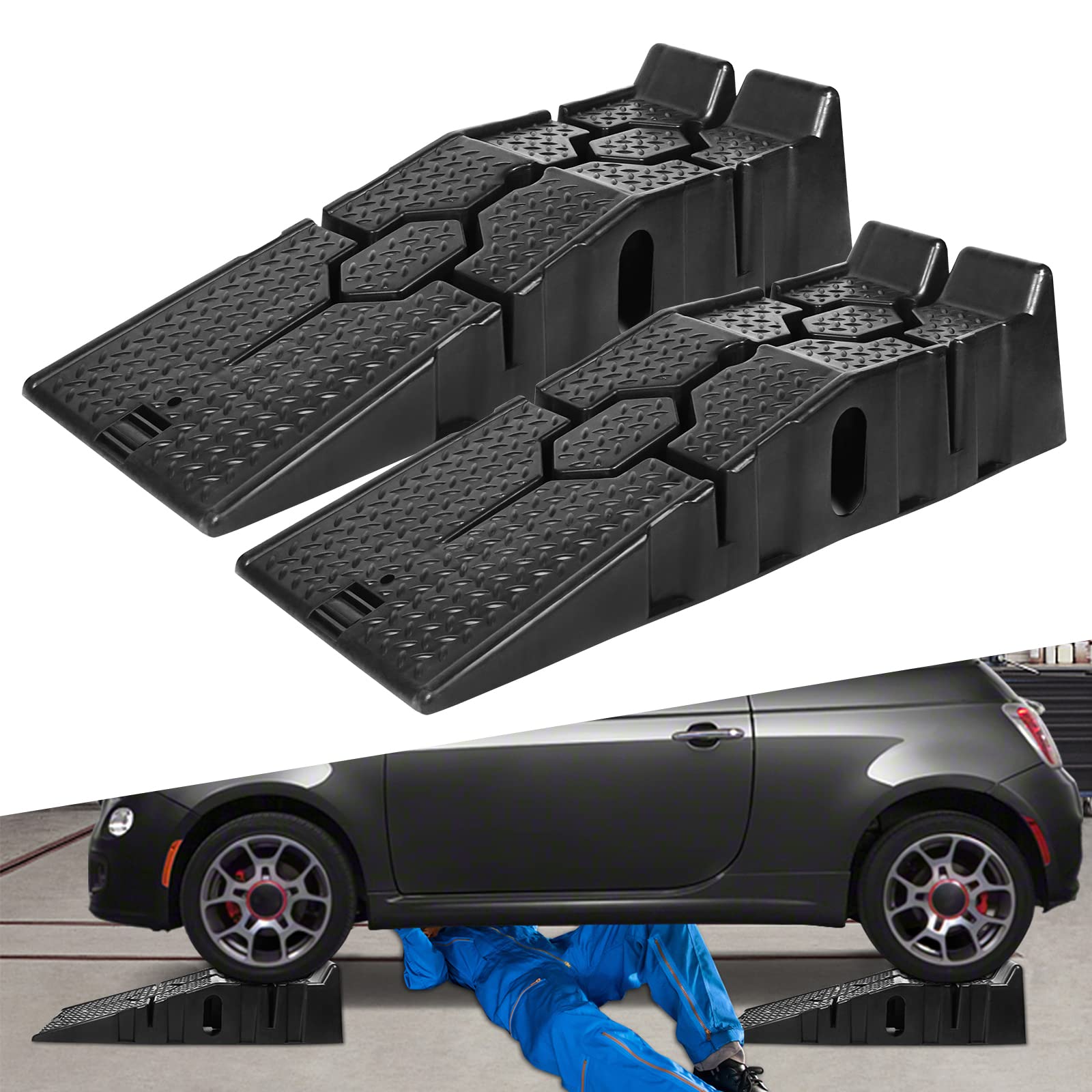 Rampe De Chargement Plastique – Paire De Rampes 7,25 Tonnes Pour Voiture Et Camion – 90,8x30,8x22 Cm