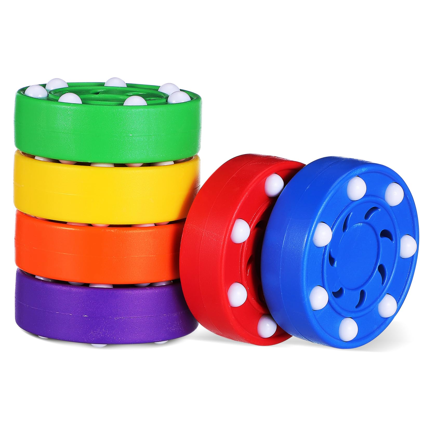 GALPADA 6pcs Ice Hockey Puck Hockey Indoor Multi Surface Hockey Puck Gym Hockey Puck Floor Hockey Soft Hockey Pucks Street Hockey Puck Practice Hockey Pucks Color Abs