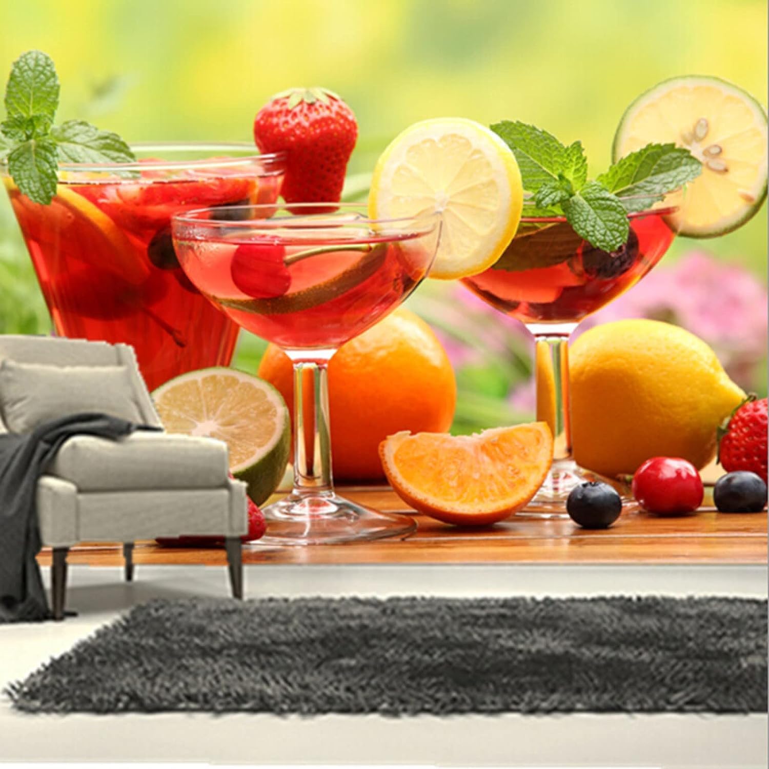 Papier Peint Photo 3D Boissons Cocktails 450x315 cm Fresque Murale