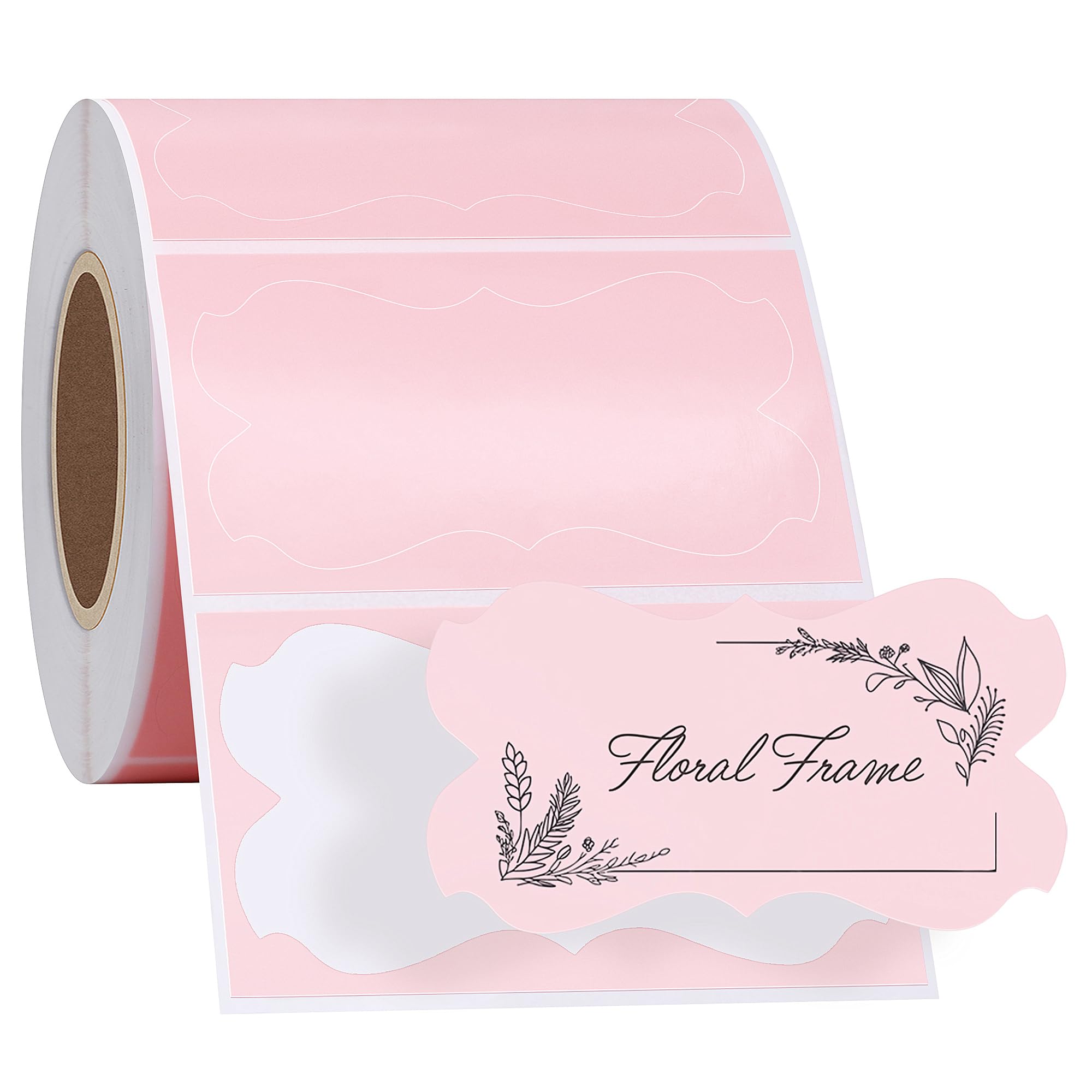 Hycodest 63x35mm Pink Themal Stickers, Multi-Purpose Thermal Print Labels for Gift Package, Wedding, DIY, 500 Pcs/Roll (Butterfly)