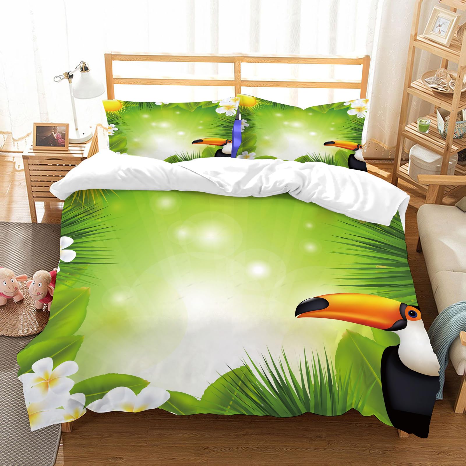 Ensemble de literie tropical vert pour créer une oasis de fraîcheur dans votre chambre