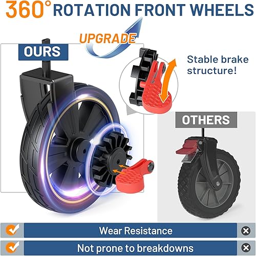 Miniatura 5 de TIMBER RIDGE Carrito plegable extendido de 51.2 pulgadas con red de carga, carro plegable de alta resistencia de 350 libras con mango ajustable,