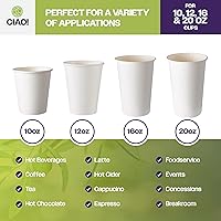 Vista 4 de CIAO! - Vaso para café con tapa de sorbo de cúpula negra, 10-24 onzas (90mm), 1000