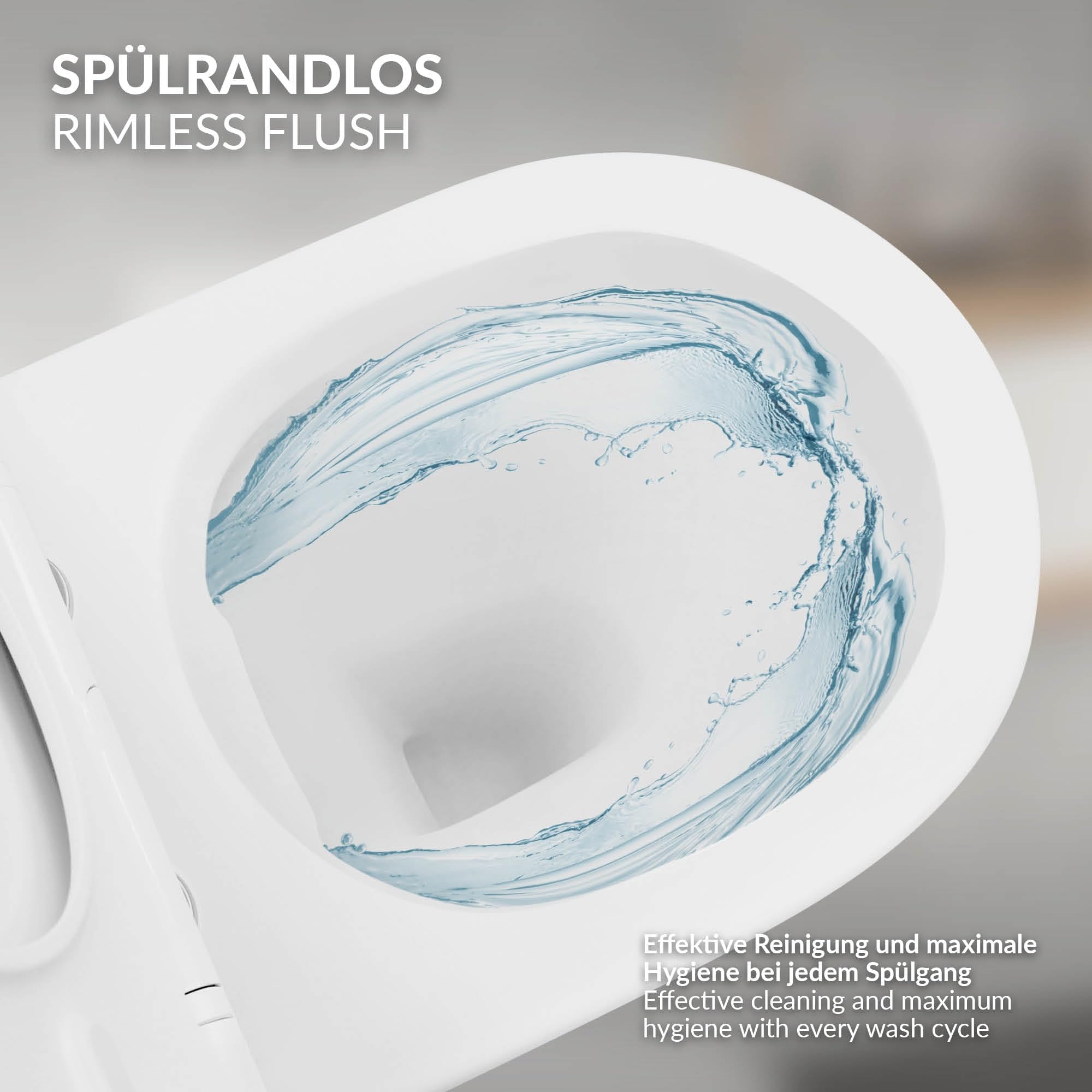 ECD Germany WC Sospeso a Muro senza Bordo Lungo 54 cm Bianco Opaco Nano Rivestimento Vaso Sospeso a Parete Sedile Estraibile Duroplast Chiusura Ammortizzata Toilette Sanitari Bagno con Effetto Loto