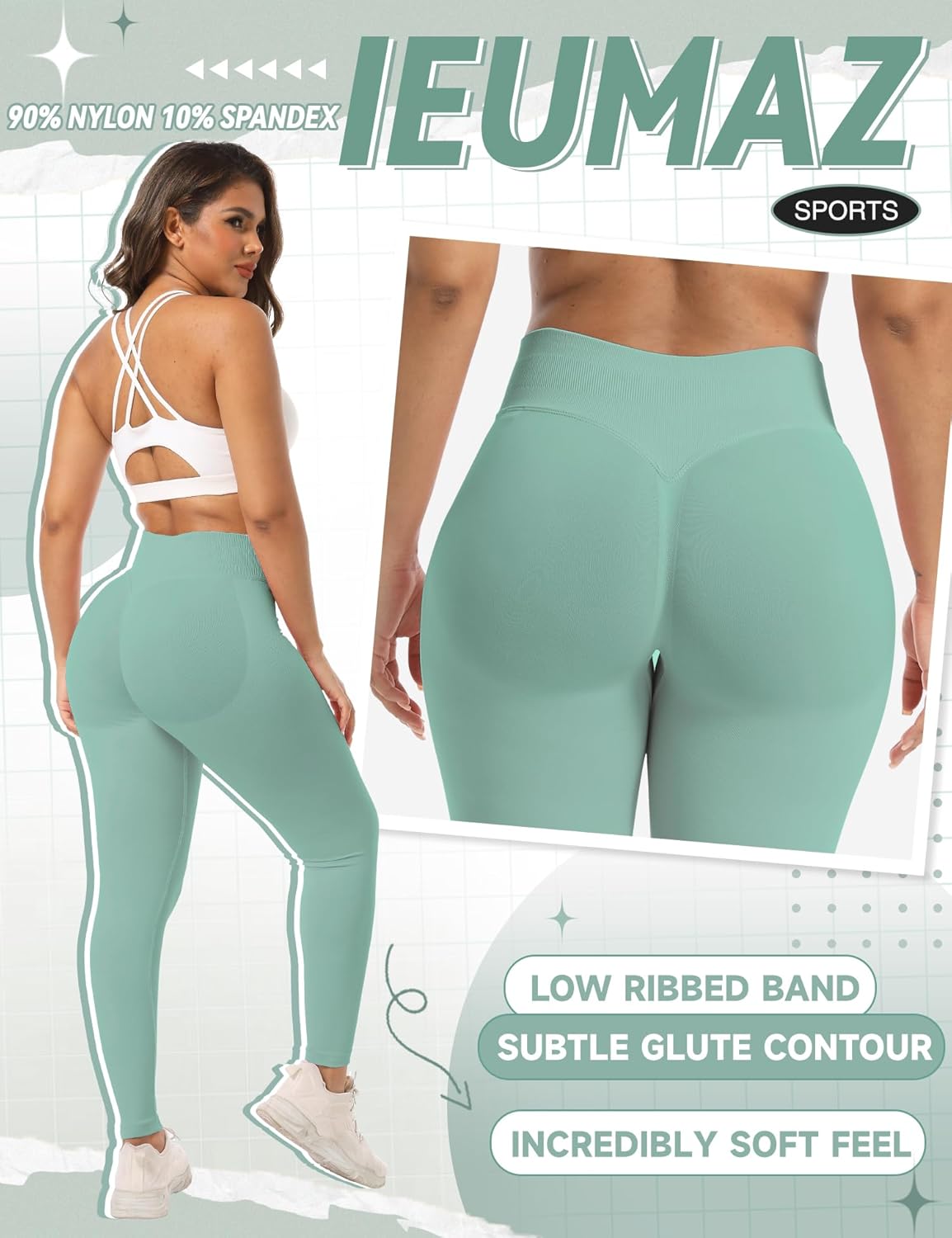 Scrunch Butt Lifting Leggings for Women Gym Seamless Workout Leggings Mid Low Waist Tummy Control Yoga Pants - Image 5