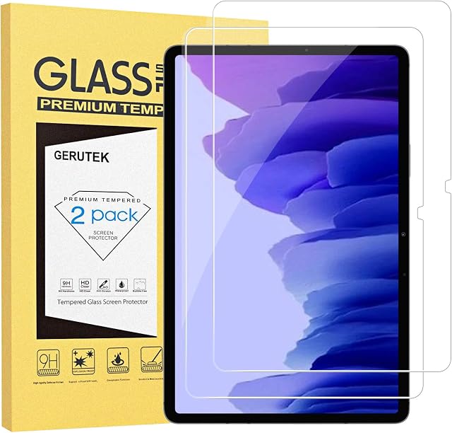 Gerutek [2-Pack] Screen Protector for Samsung Galaxy A7 10.4 inch 2022/2020, SM-T503/SM-T500/T505/T507 Tempered Glass Film [Ultra Clear] [Anti Scratch] [[9H Hardness] for Galaxy Tab A7, Transparent